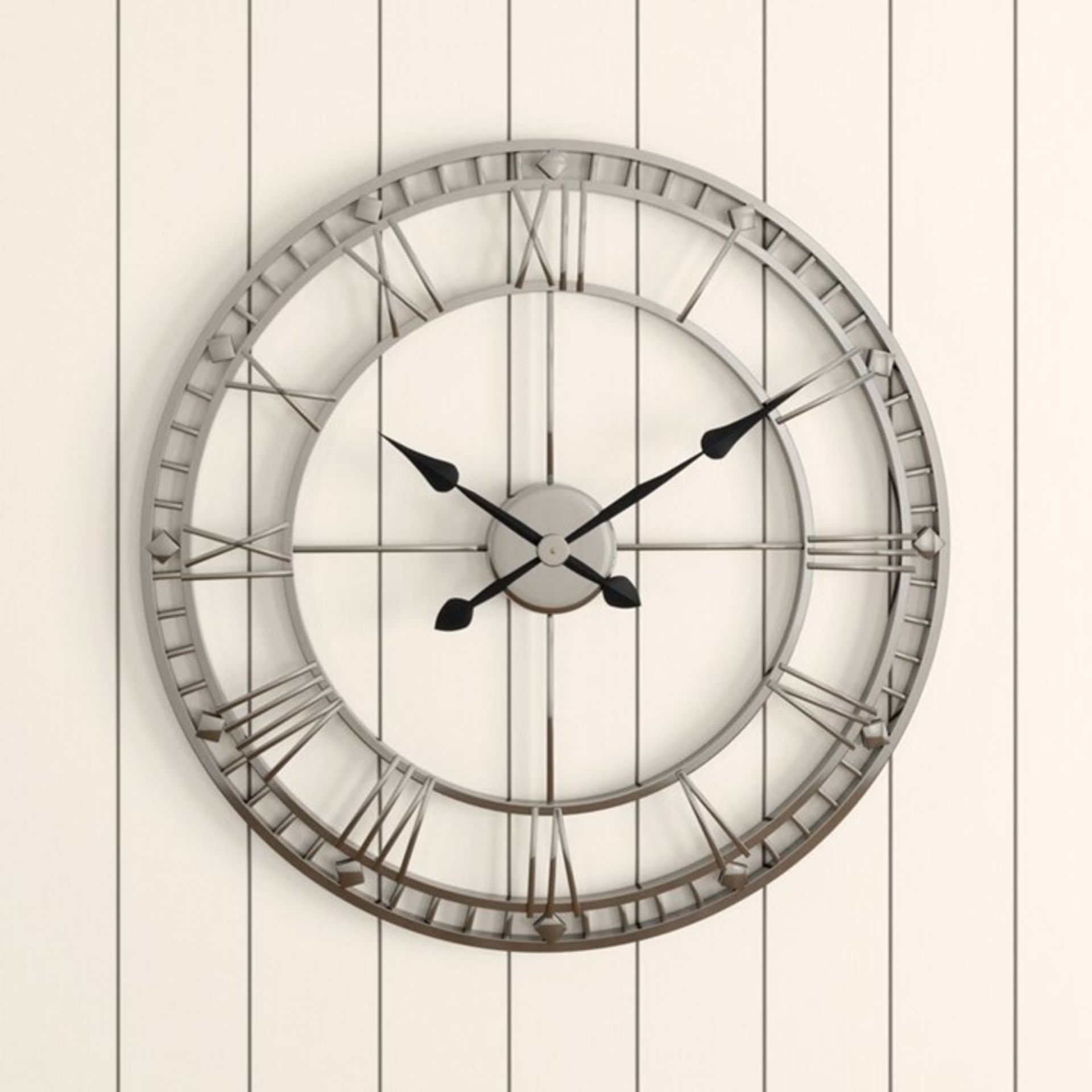 Laurel Foundry, Melody Oversized Metal Round 80cm Wall Clock RRP £76.99 (PACH7817 - 13652/9) 3C