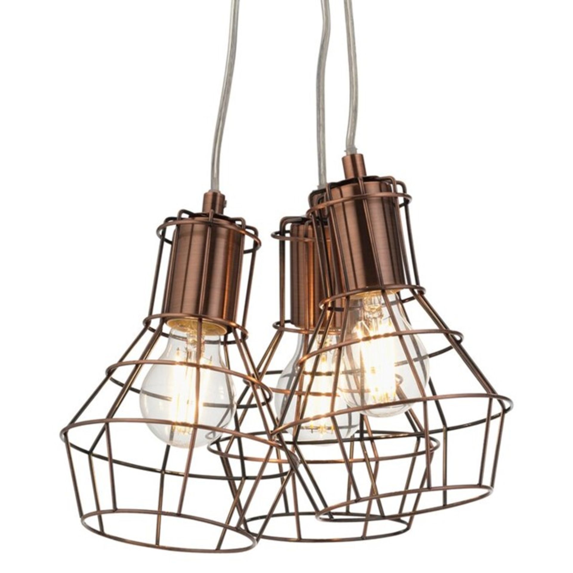 Mercury Row, Ravenna 3-Light Cluster Pendant - RRP £103.99 (OAKS1314 - 16693/18) 4C