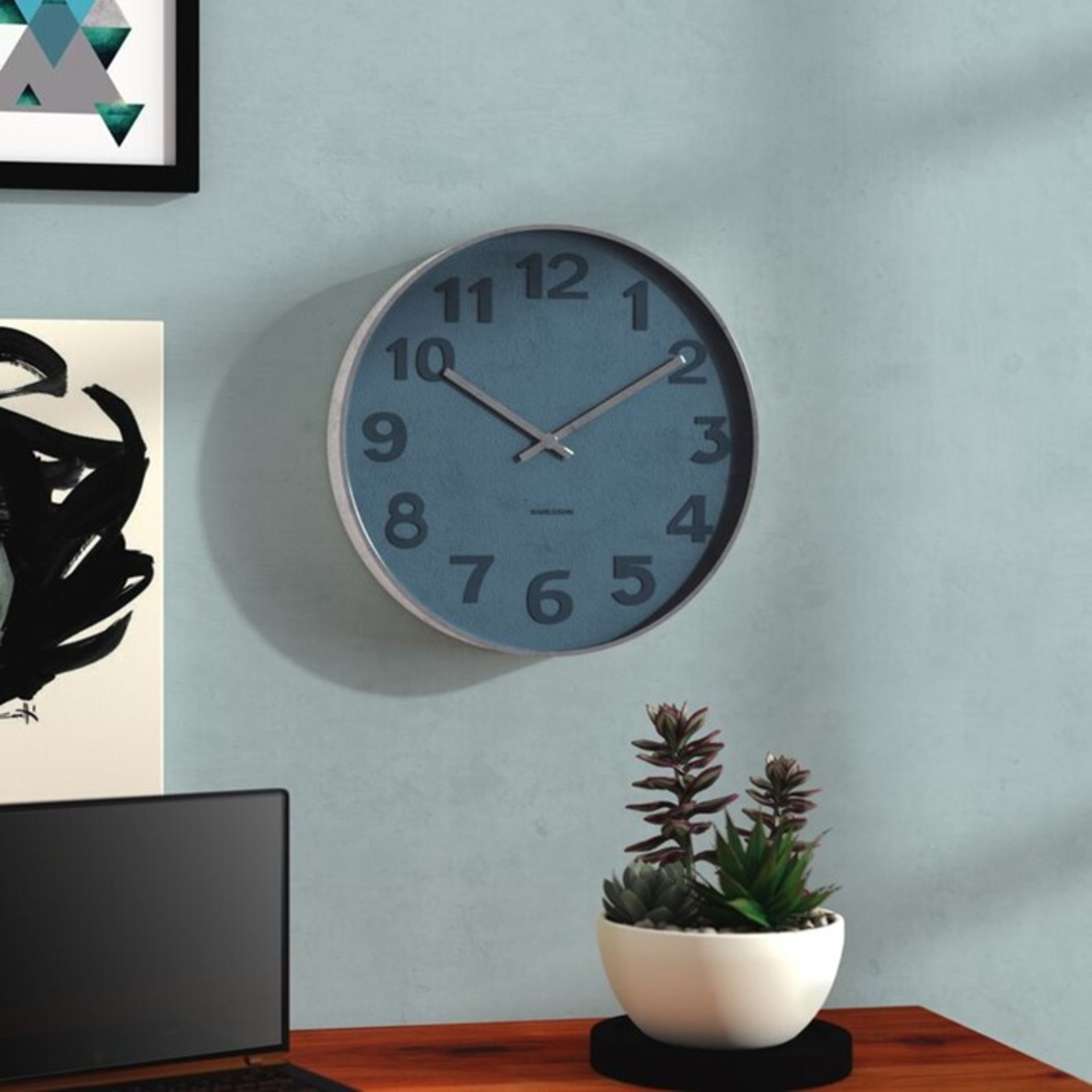 Karlsson, Mr. Wall Clock (BLUE/SILVER)(LARGE) - RRP £98.99 (OXE1704 - 12219/15) 1F