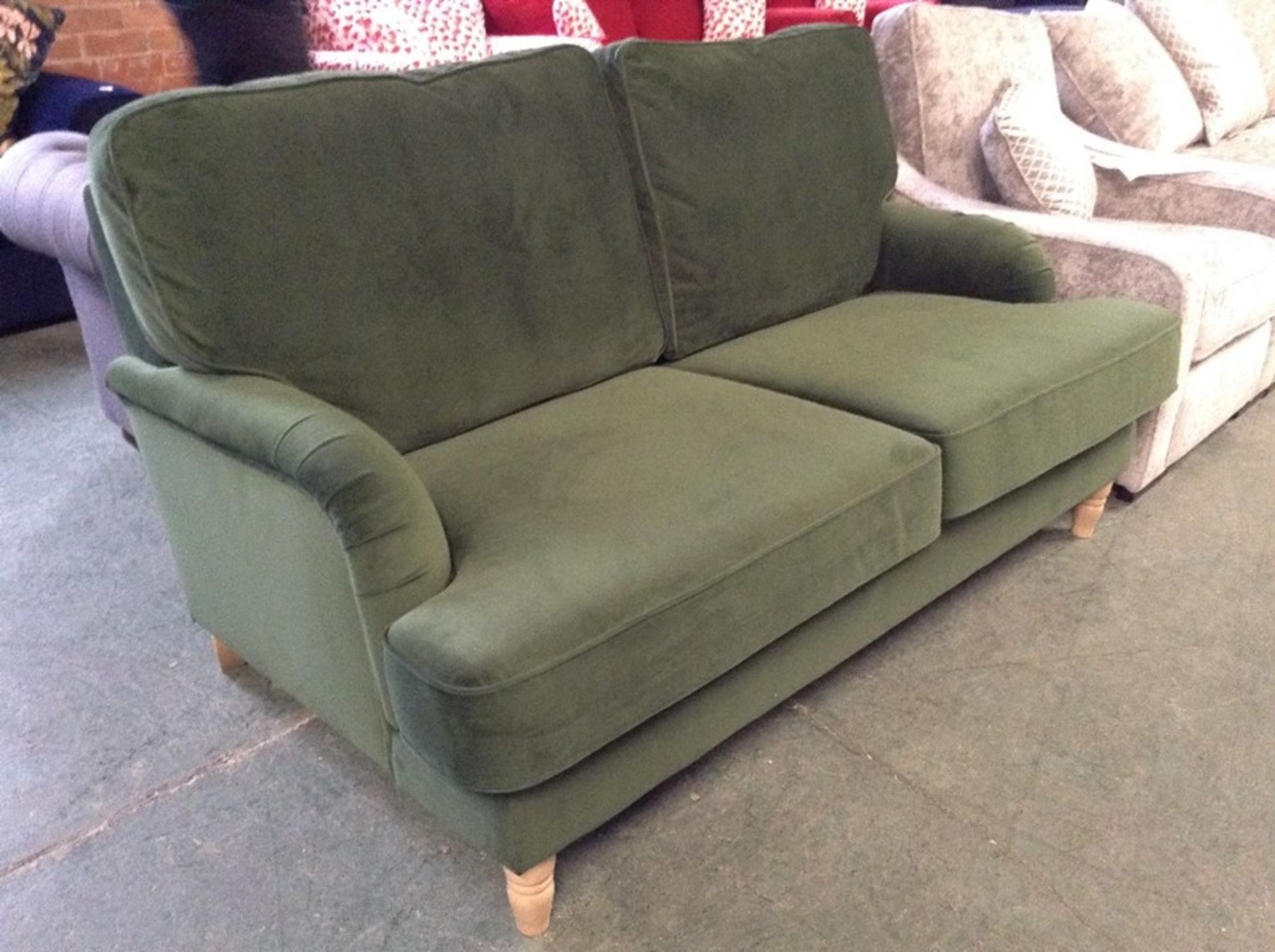 EX SHOWROOM AMALFI LIGHT GREEN 2 SEATER SOFA (SFL072)