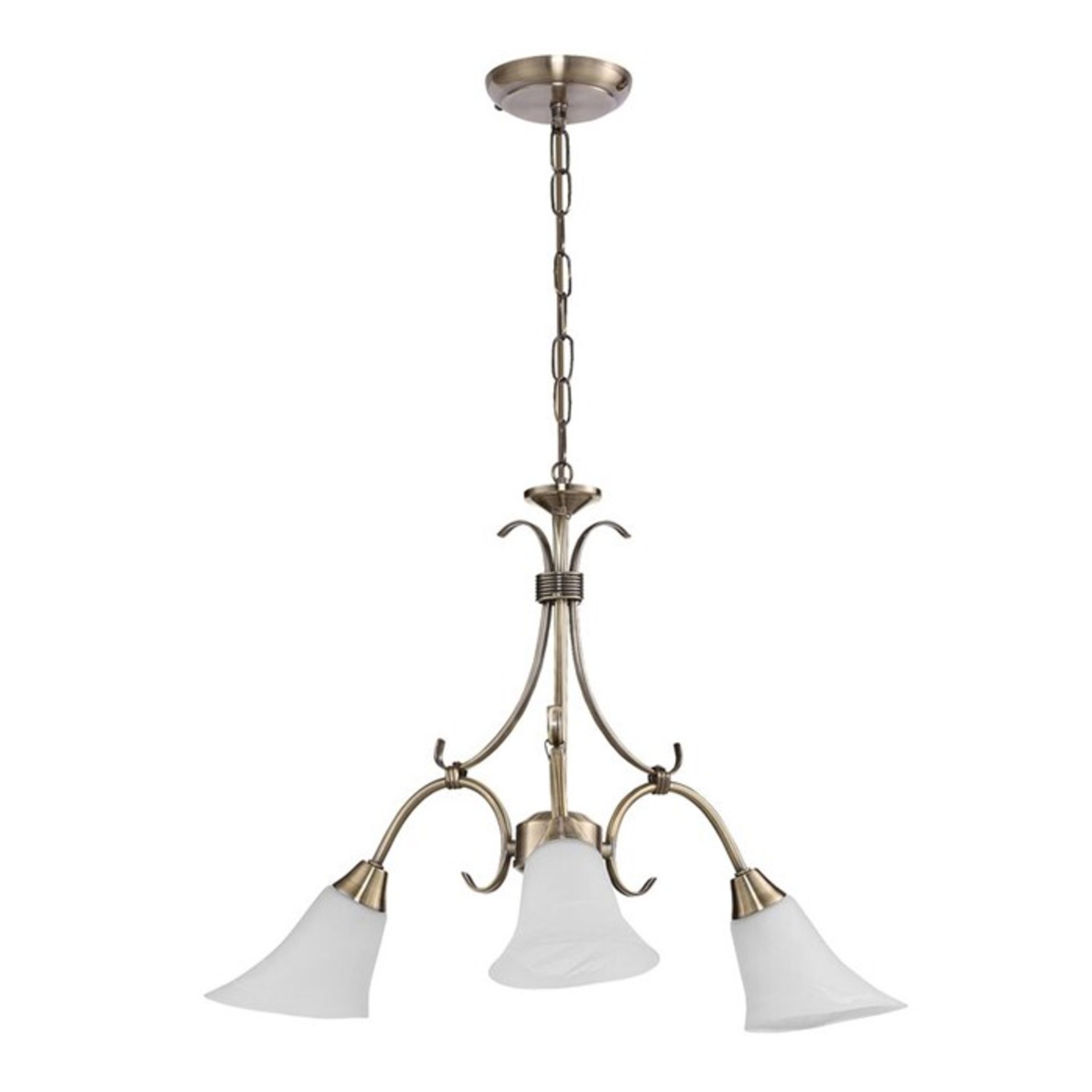 Endon Lighting, Hardwick 3-Light Shaded Chandelier (ANTIQUE SILVER) - RRP £55.99 (UEL1260 - 13793/