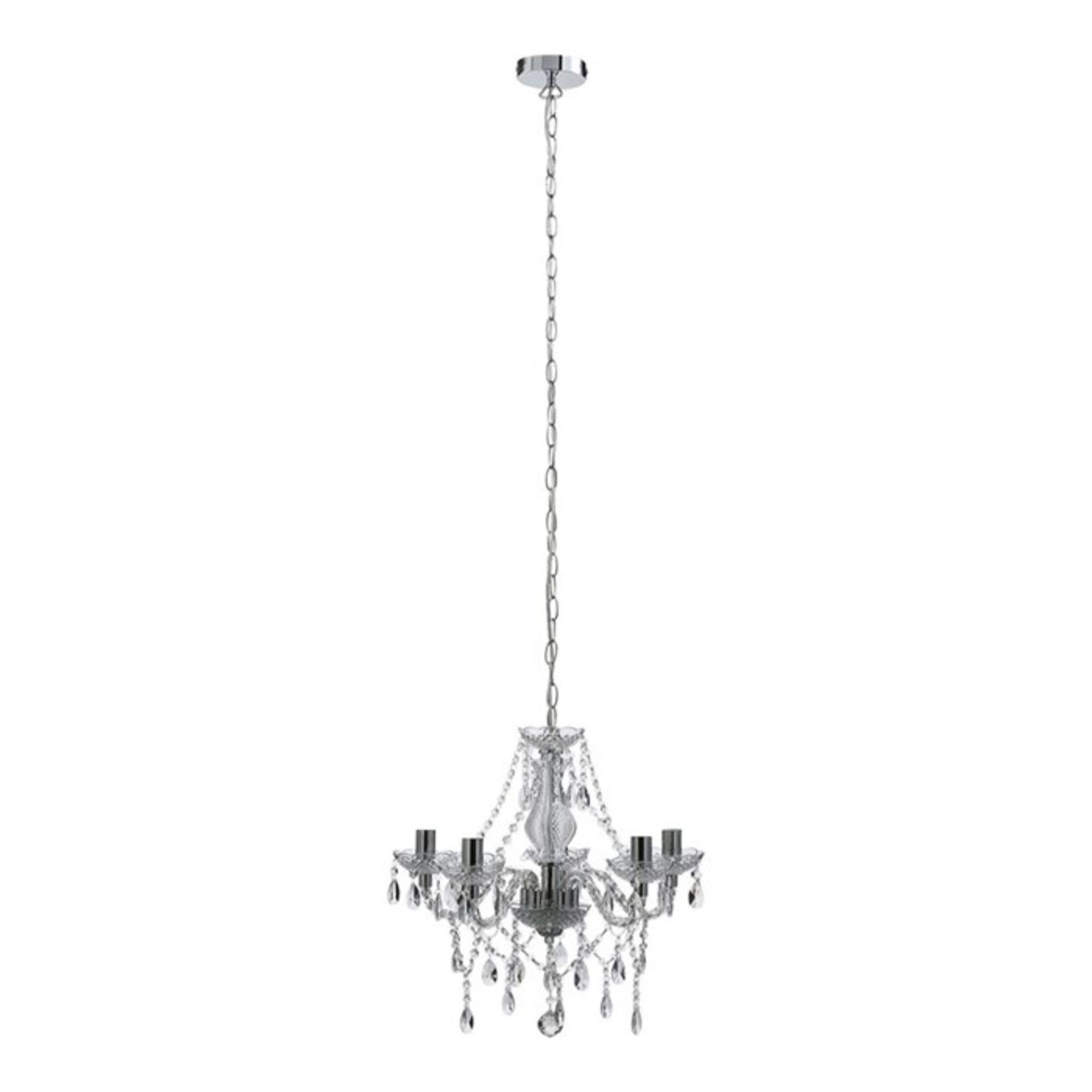 Rosdorf Park,Kylan 5 Light Chandelier (CHROME ANDBLACK) RRP - £127.99 (U001112559 - 17688/26) 2F