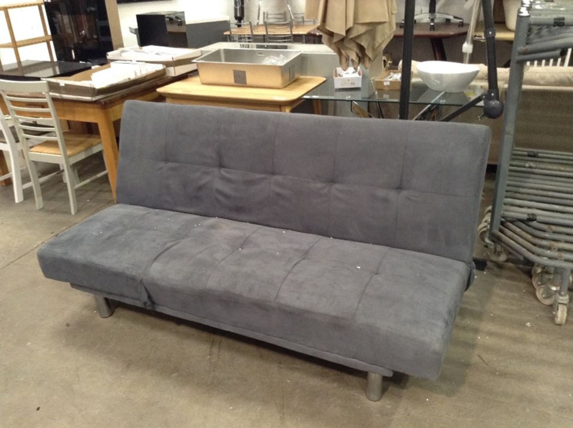GREY CLICK CLACK SOFA BED (MARKED) - Image 2 of 3