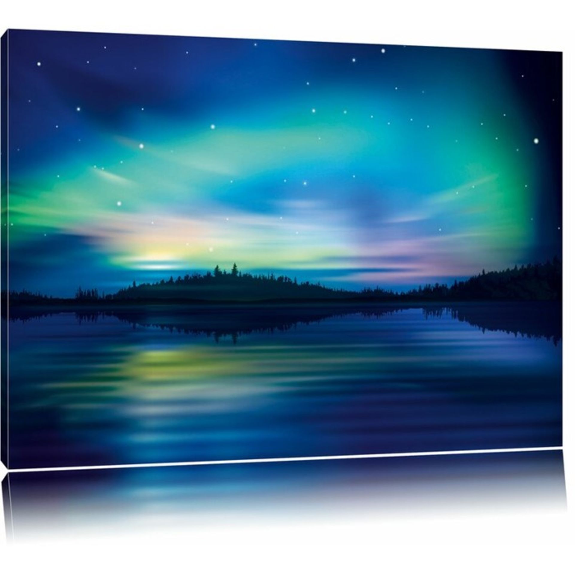 Zipcode Design, Finnish Northern Lights Graphic Print on Canvas - RRP £38.99 (EXXP1911 - 19098/11)