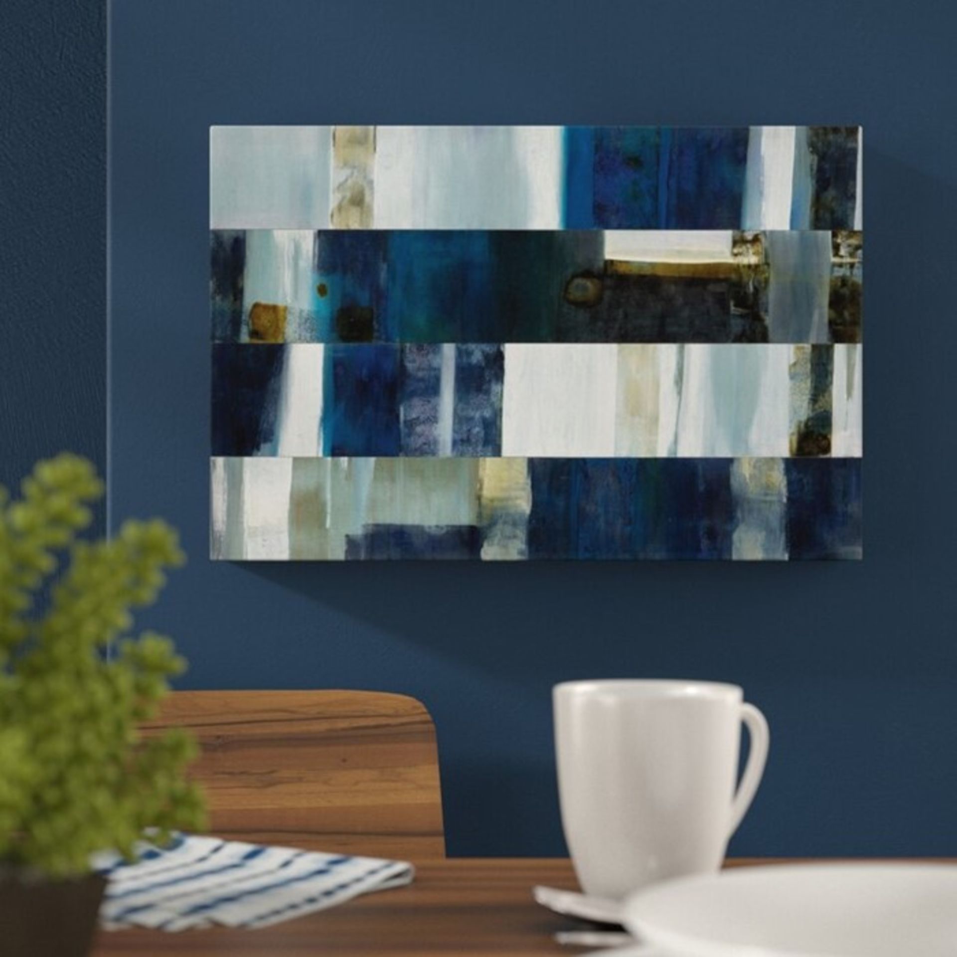 East Urban Home, Two Fold Bay by Katherine Boland Art Print Wrapped on Canvas in Blue/White - RRP £