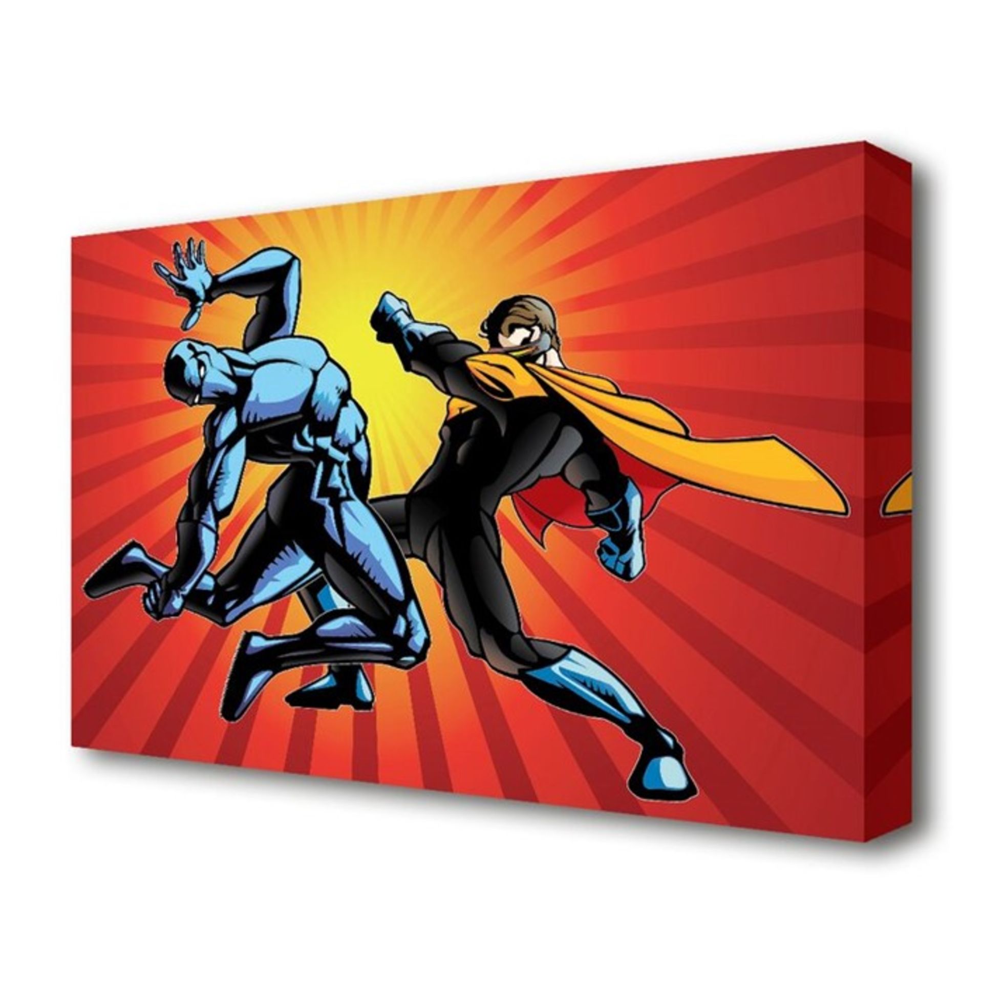 East Urban Home, Children's 'Superhero Fight' Graphic Art Print on Canvas (50.8X81.3CM) - RRP £32.99