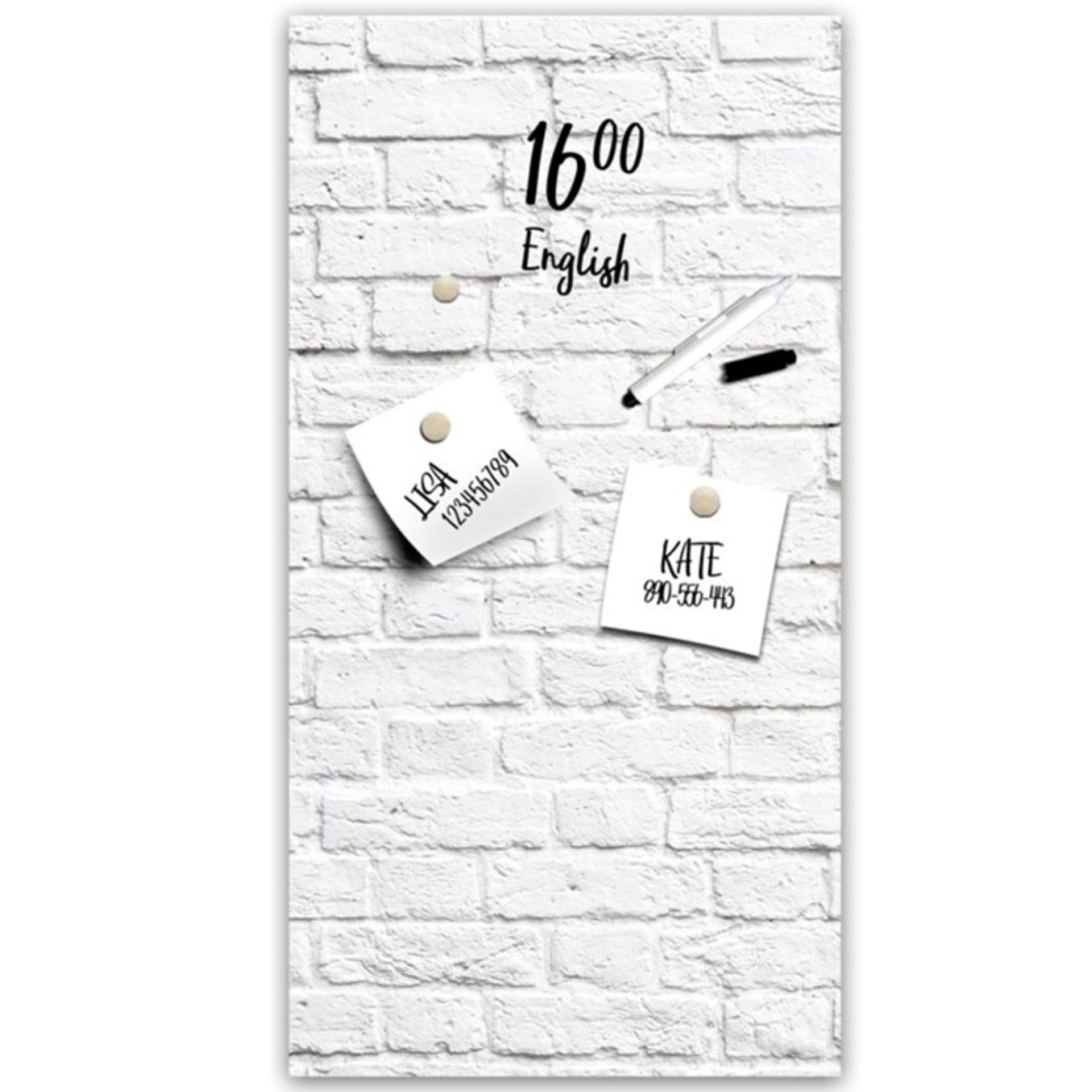 East Urban Home, White Bricks Magnetic Wall Mounted Memo Board - RRP £36.99 (OUYT1168 - 18240/47)