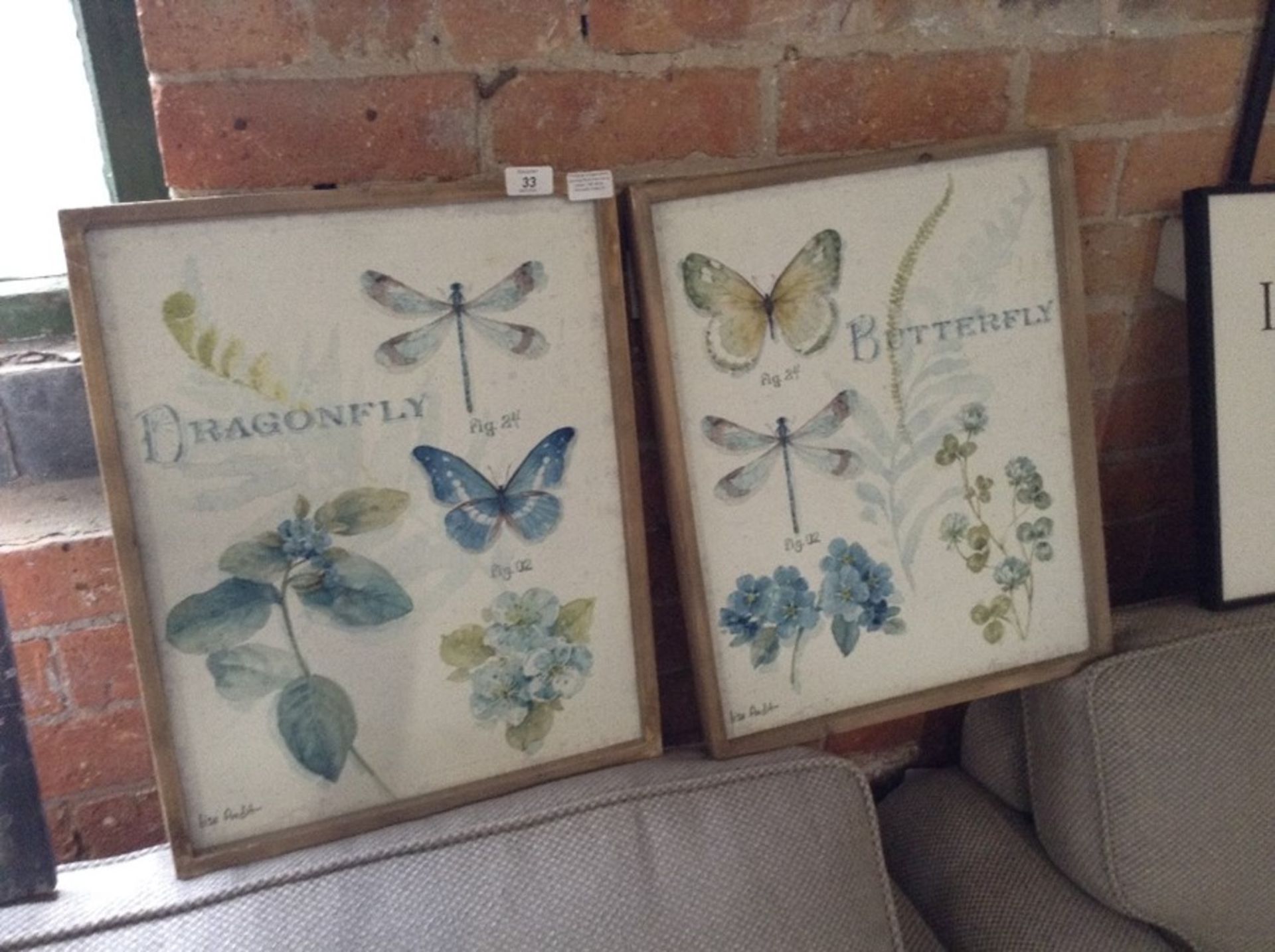 Brambly Cottage,Butterfly and Dragonfly Art Prints Set on Canvas - RRP £35.99 (ALCC1005 -14960/15)