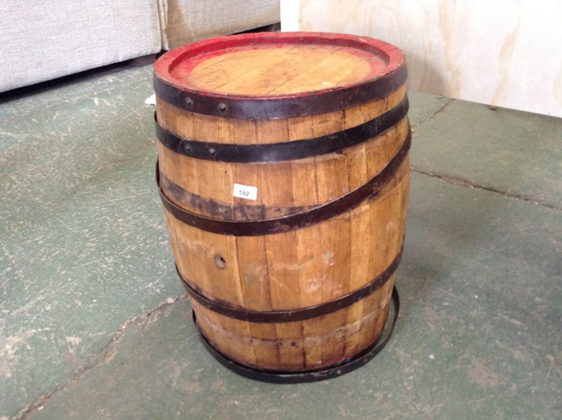 LARGE WOODEN BARREL