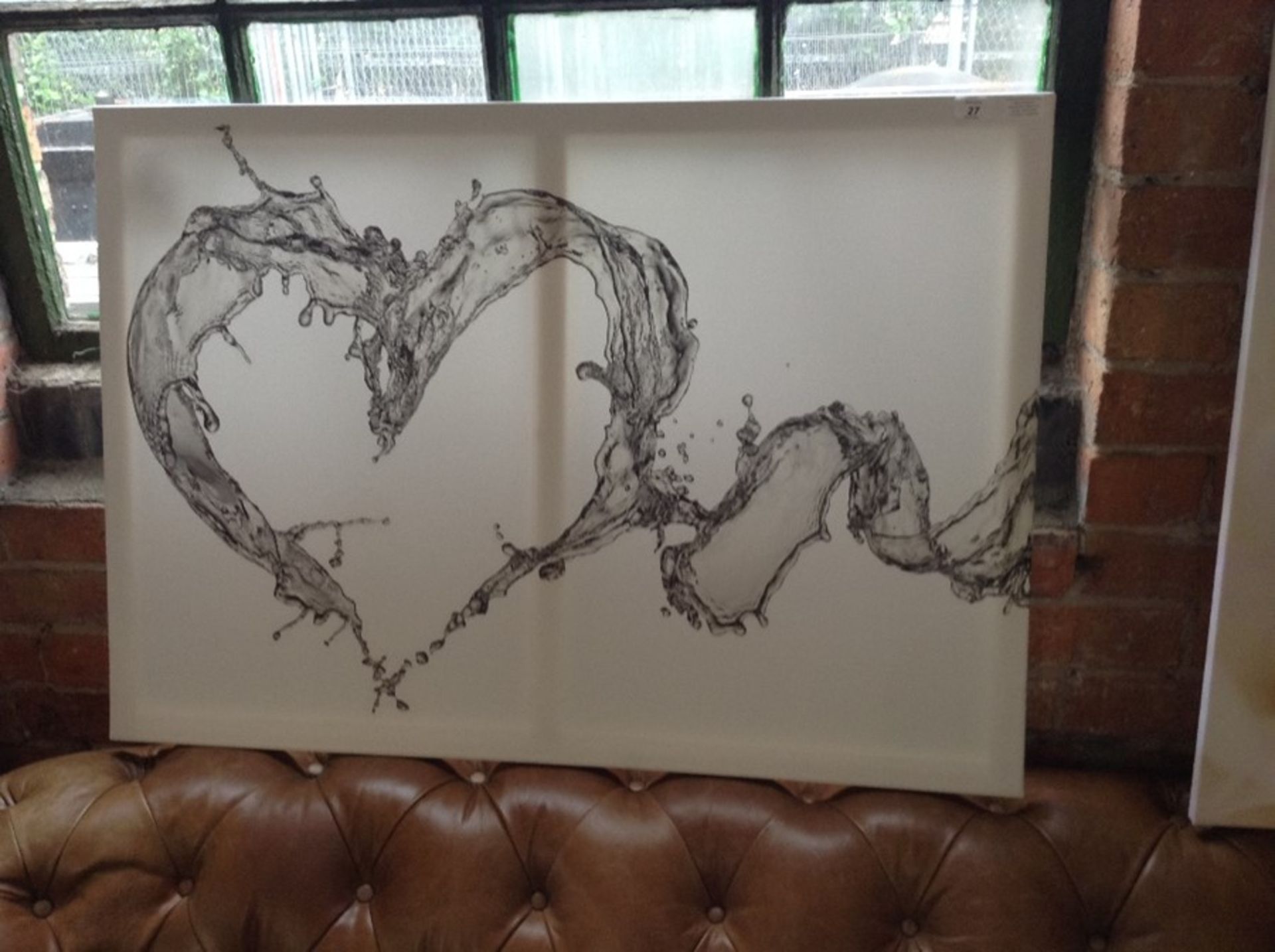 Home Loft Concept,Heart made of Water in Monochrome Wall Art on Canvas - RRP £48.99 (HVO14247 -