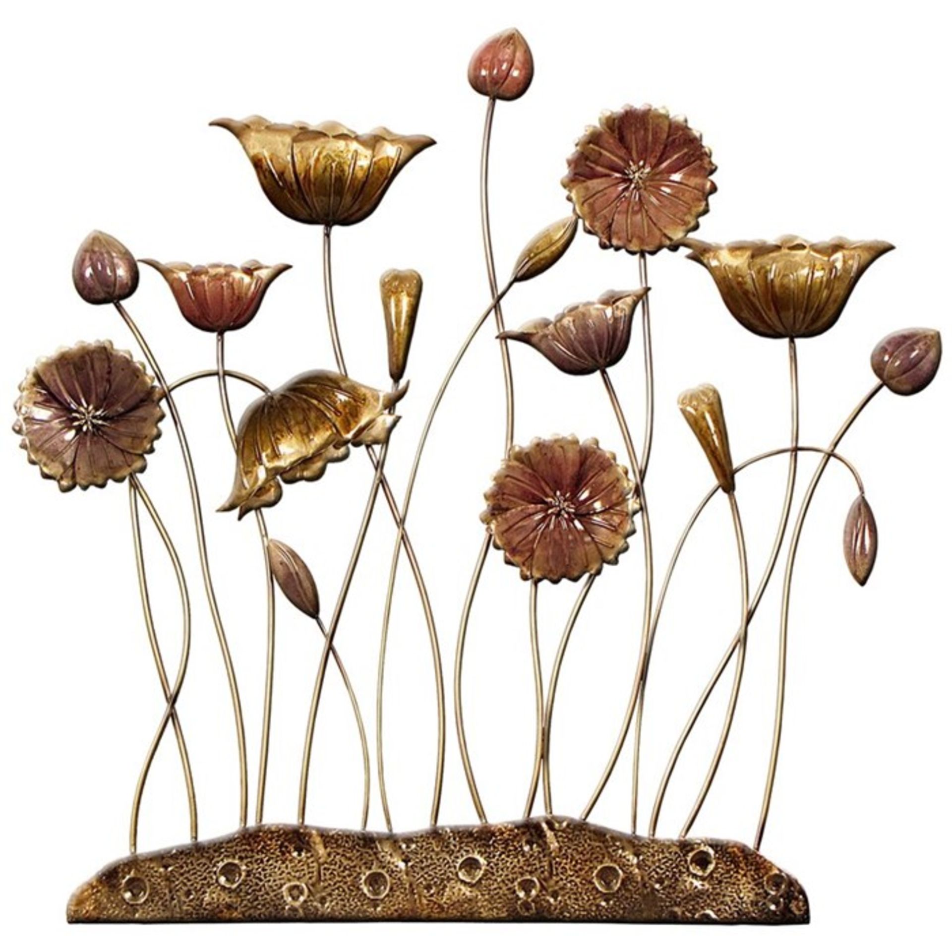 Metal Tropical Flowers Wall Décor - RRP £102.99 (EUBH3050 - 17872/1) 3C