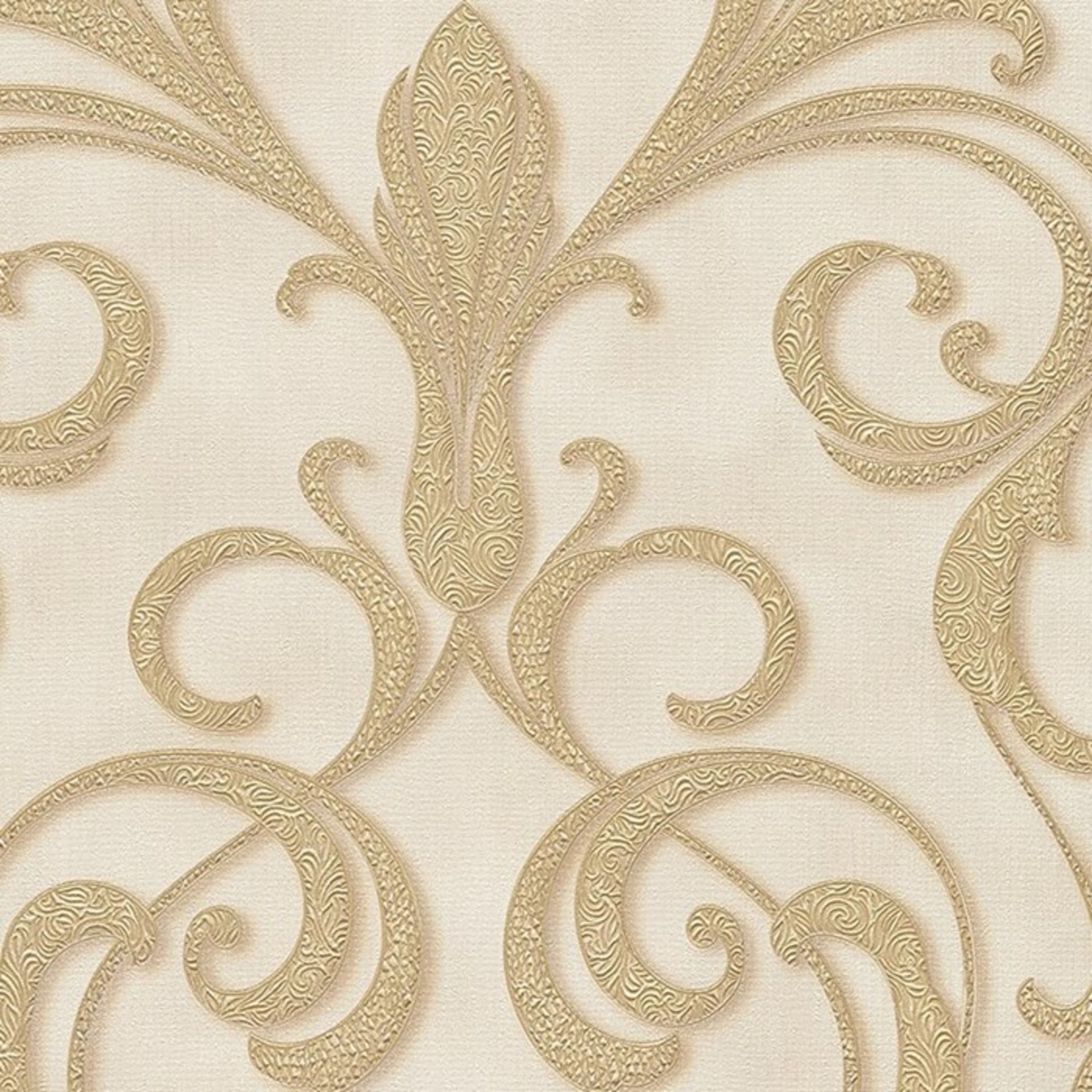 Nobile 10.05m x 53cm 3D Embossed Wallpaper X2 (OFF WHITE) - RRP £83.99 (RCAS2774 - V2/23) 2C