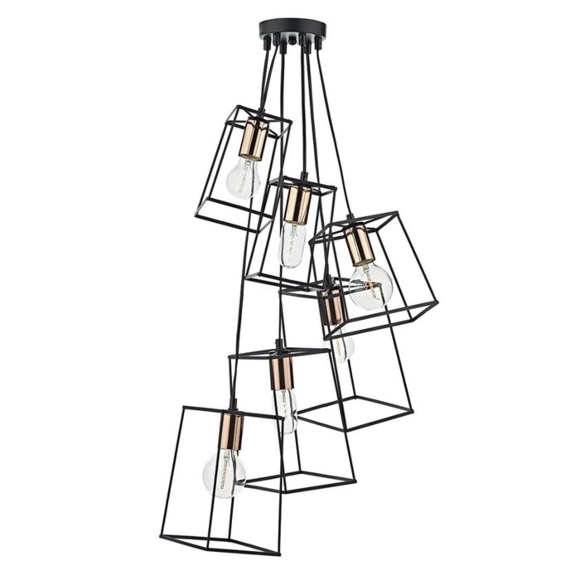 Borough Wharf, Leyva 6-Light Cluster Pendant (BLACK) - RRP £103.99 (DLI7463 - 18754/11) 4A