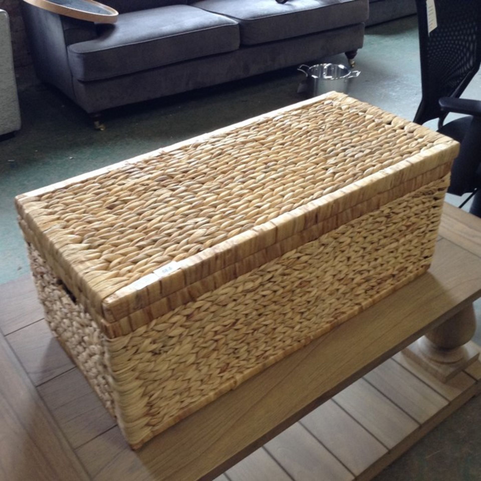 Bay Isle Home,Wicker trunk with hinged lid 80cm, natural colour RRP - £77.99 (H15704 - 9/1 -