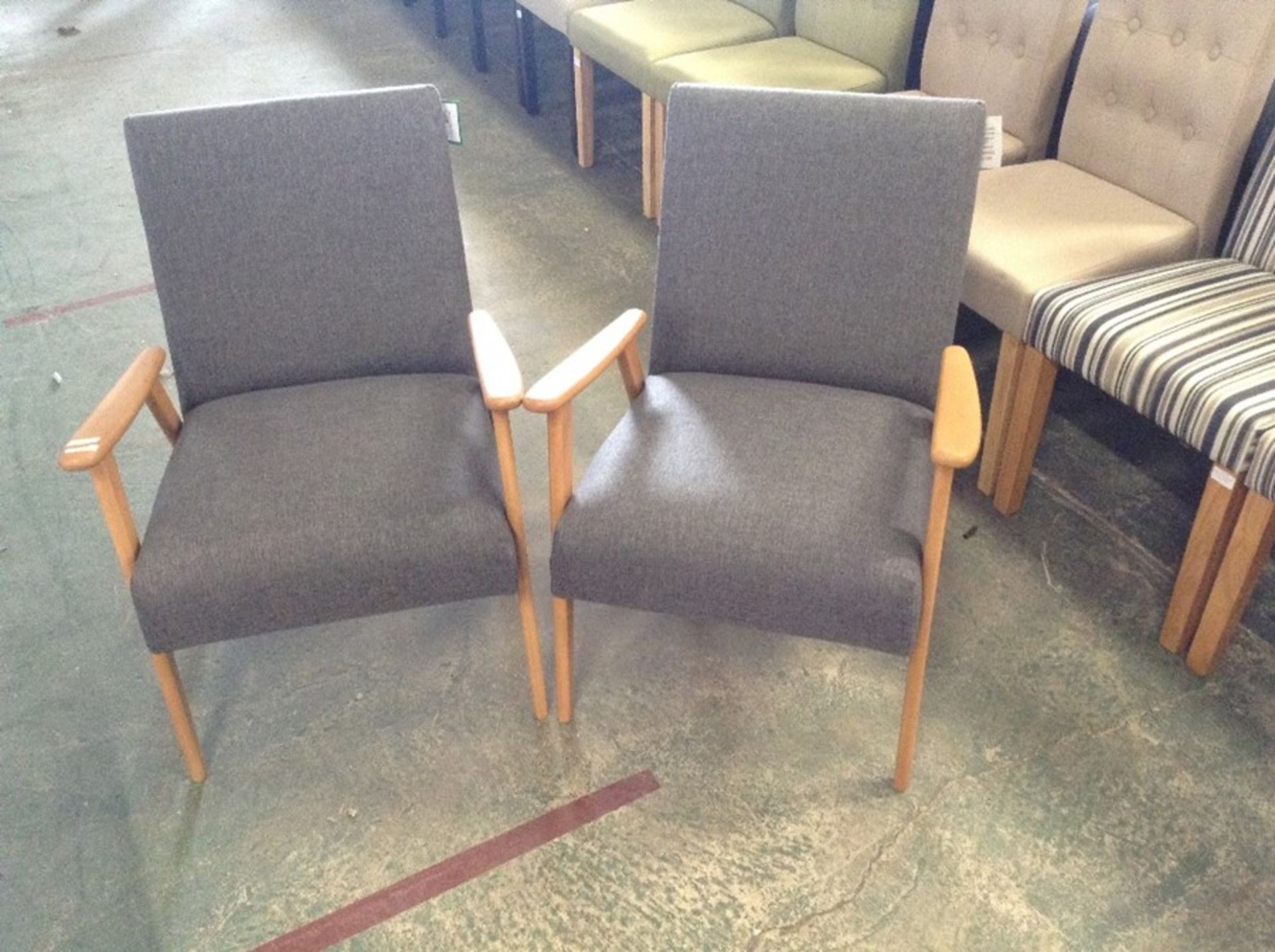 KEMPTON TWEEDY WEAVE CHAIRS DARK GREY CHAIRS X2 (S