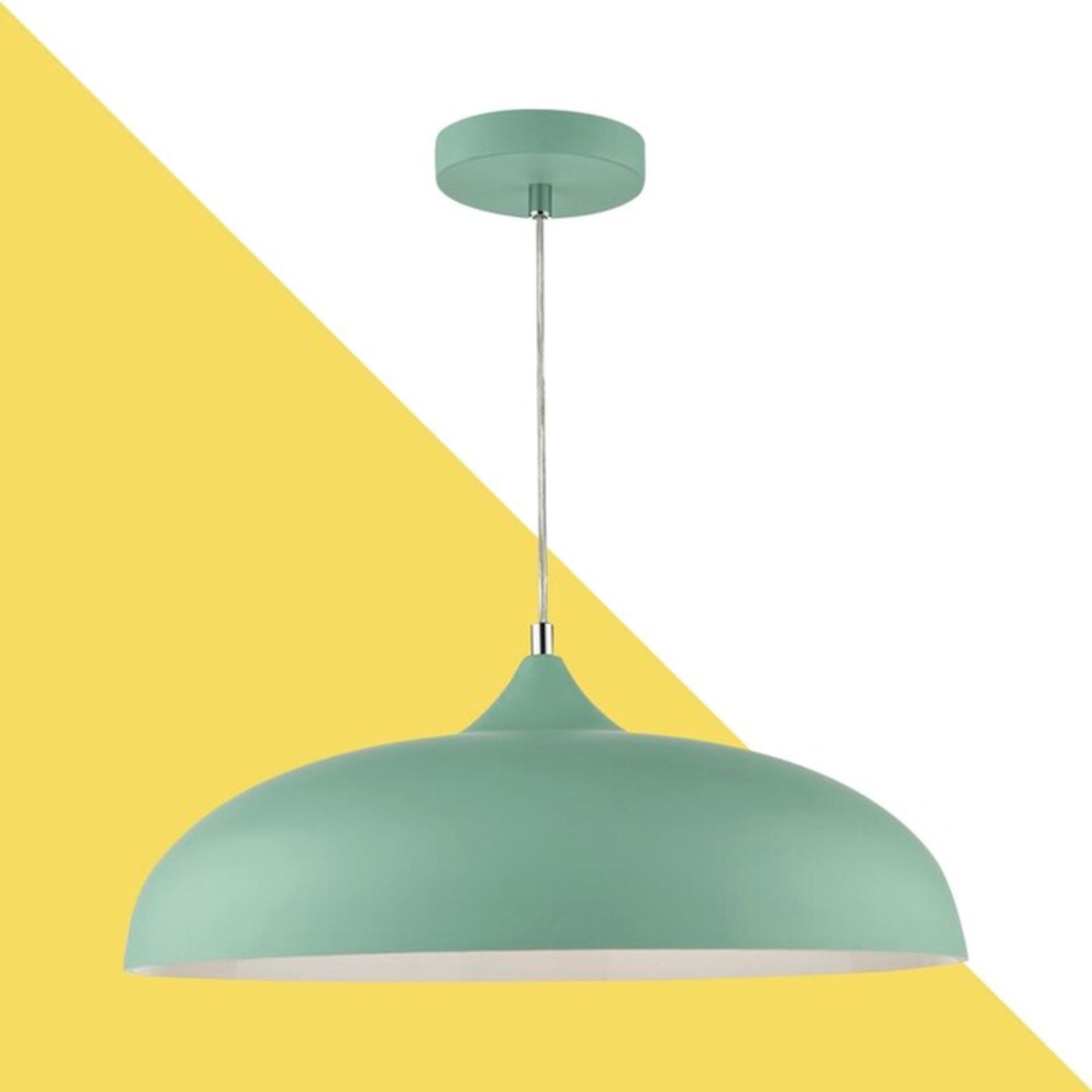 Brambly Cottage, Ivan 1-Light Dome Pendant (PALE GREEN) - RRP £49.99 (WSBS1046 - 15429/8) 7A