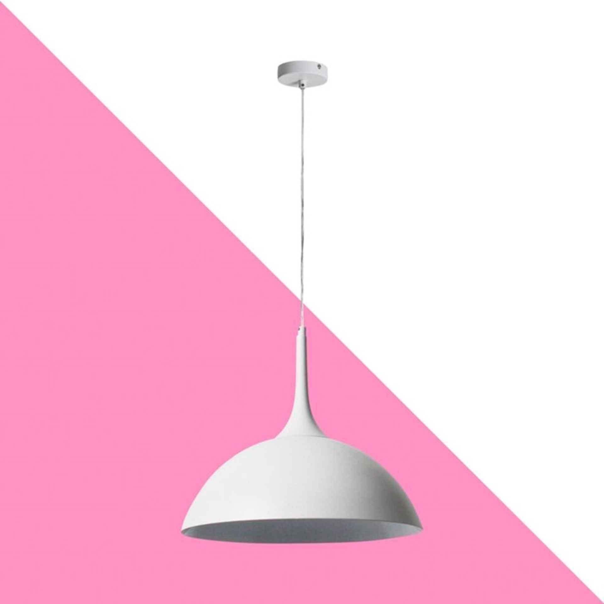 Norden Home, Mohammad 1-Light Dome Pendant (WHITE) - RRP £65.99 (OBSJ1217 - 15429/5) 5F