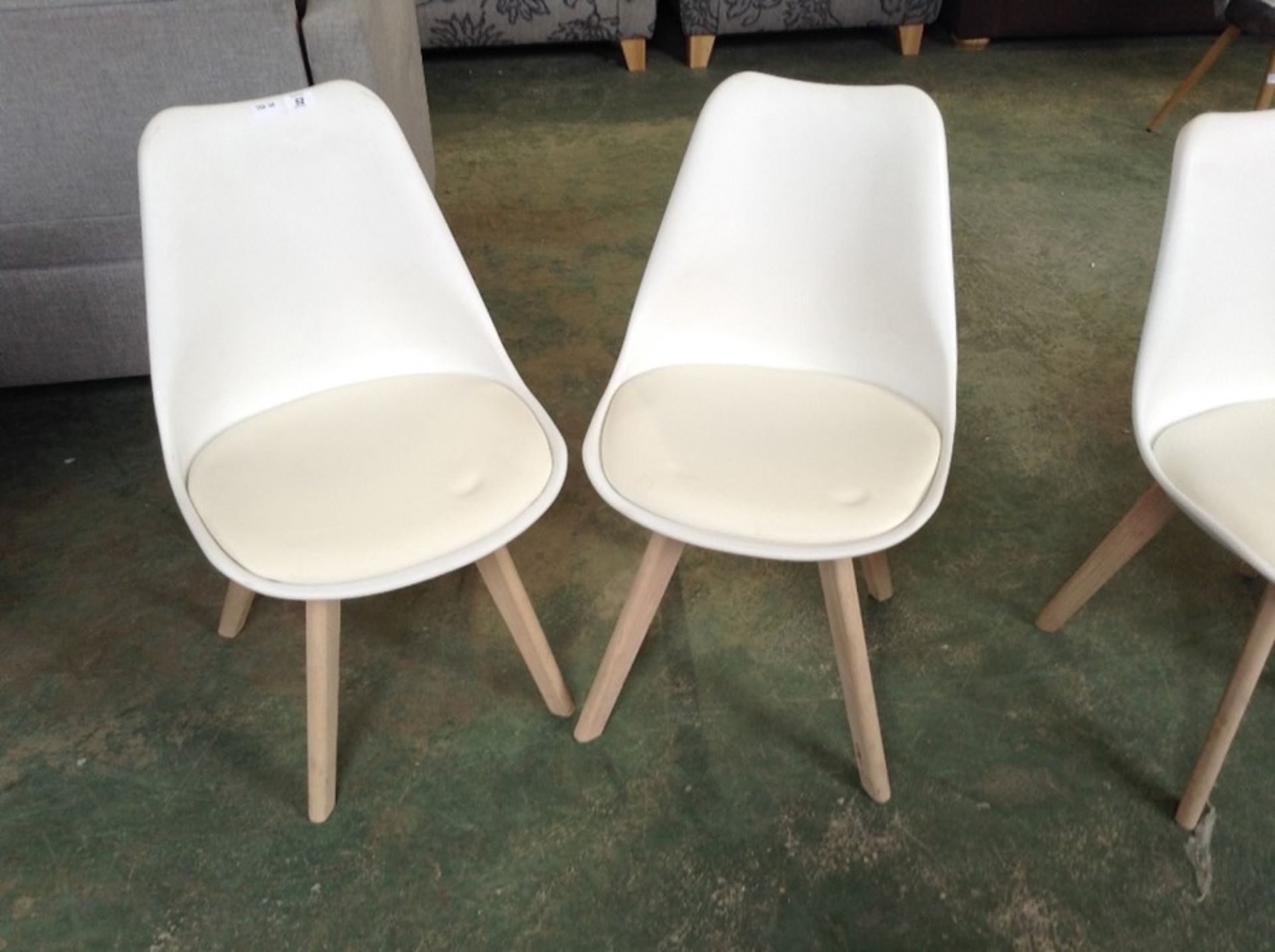 PAIR OF CREAM AND WHITE CHAIR (RETURN) (38)