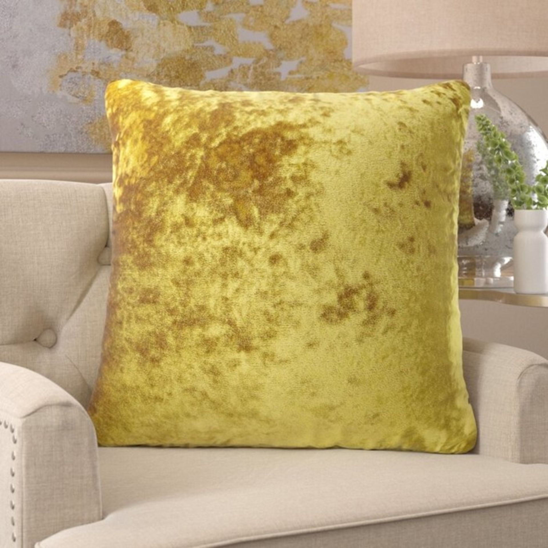 Rosdorf Park, Ione Cushion (OCHRE) - RRP £32.99 (HEMA6341 - 18595/2) 1A