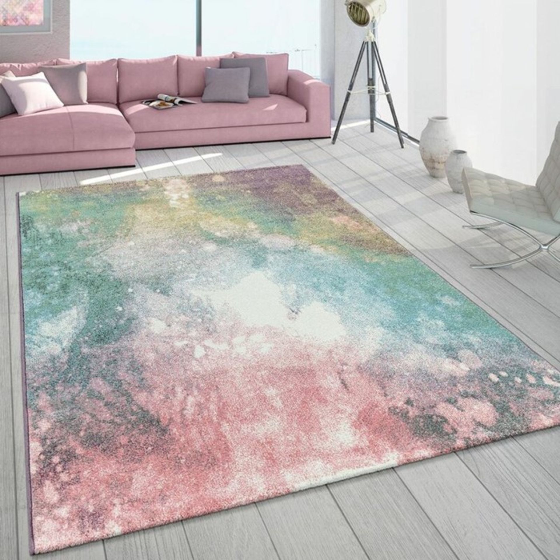 17 Stories,Serpa Shag Pink/Blue/Yellow Rug ,RRP - £66.99 (PSCH1199 - 17454/30)