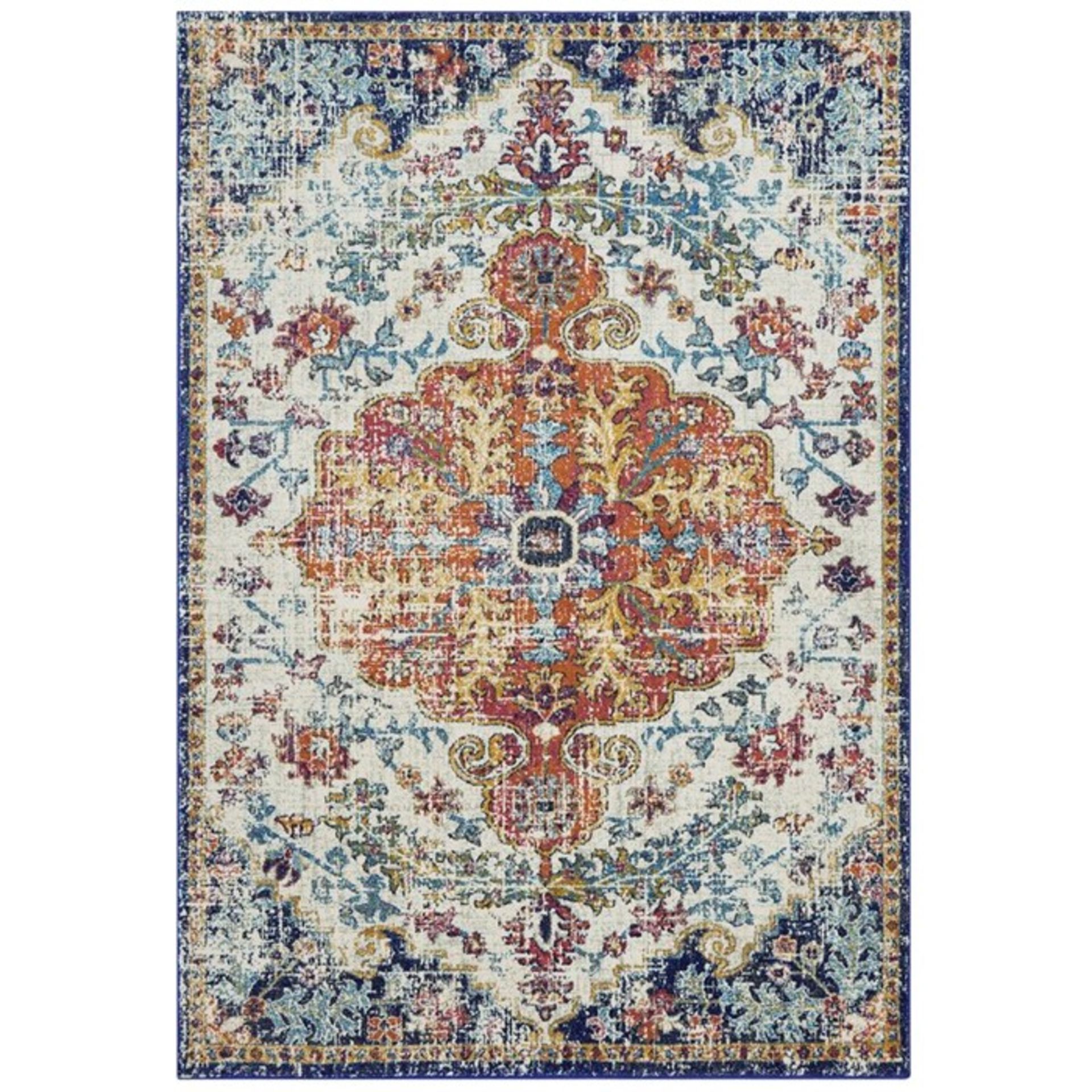 Latitude Vive,Falgout Beige/Blue Rug ,RRP - £57.99 (CCOQ2165 - 17454/38)