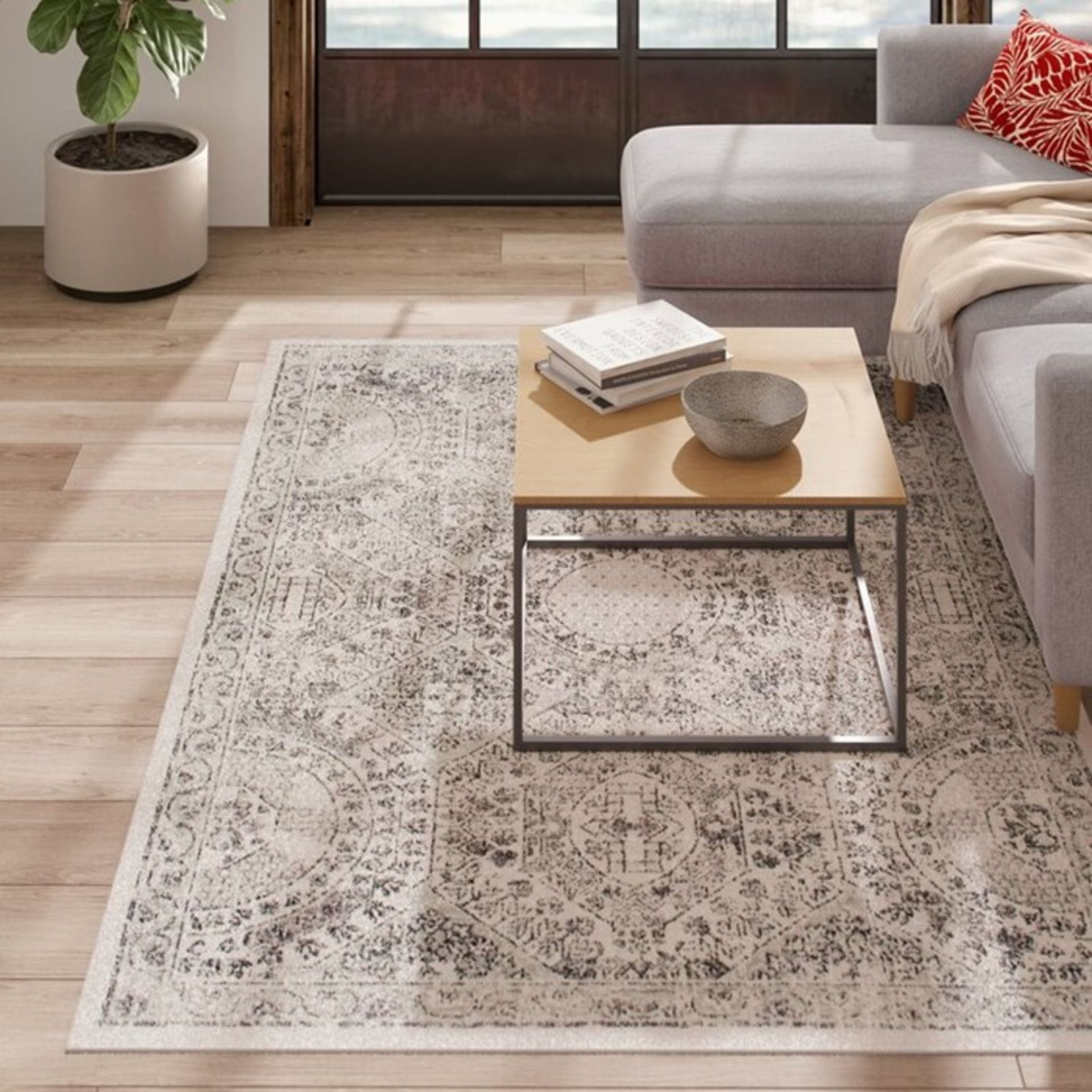 Fleur De Lis Living,Emie Grey Area Rug ,RRP - £59.99 (OALW1104 - 17454/2)