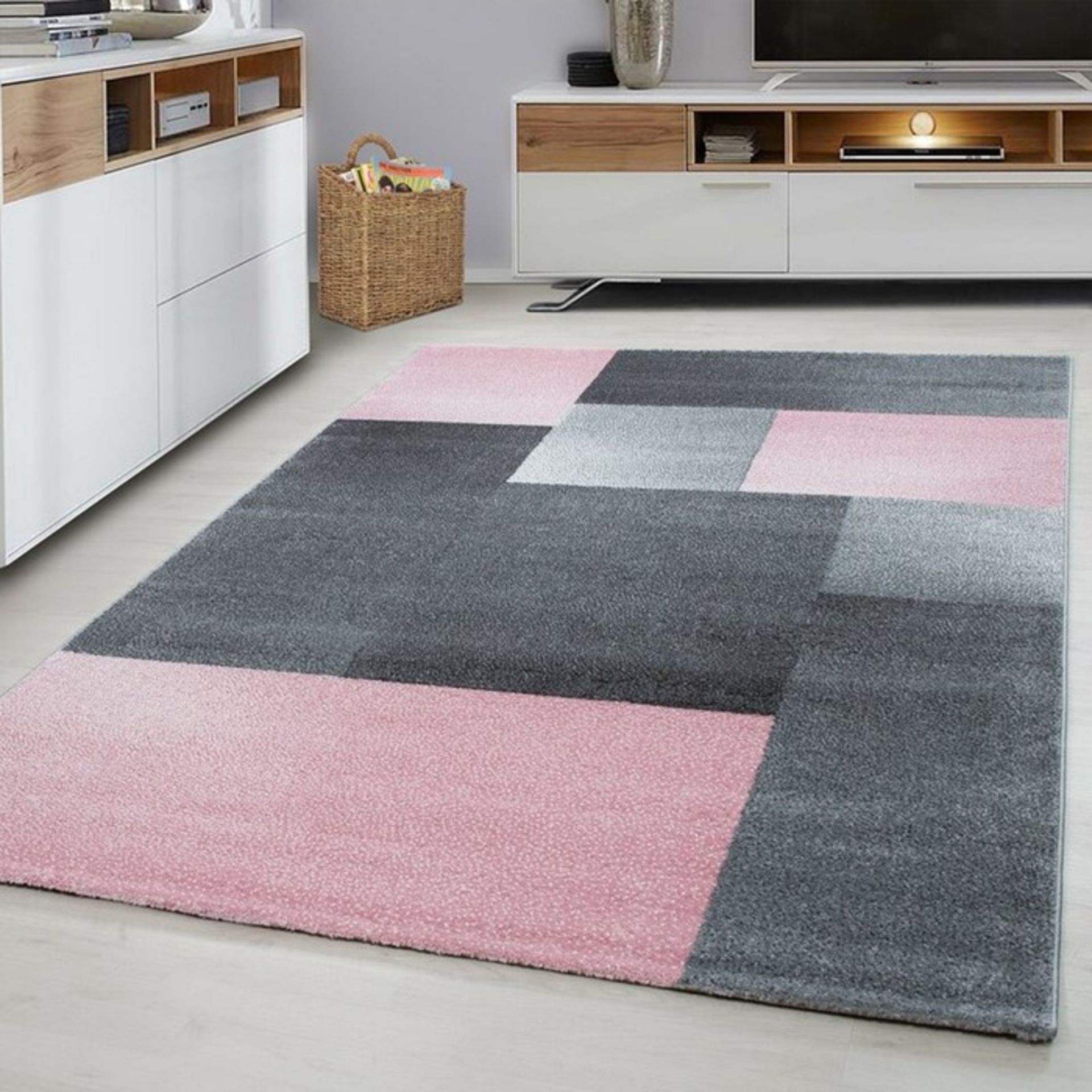 17 Stories,Mesirow Woven Pink Rug ,RRP - £27.99 (ALDZ1345 - 17454/6)