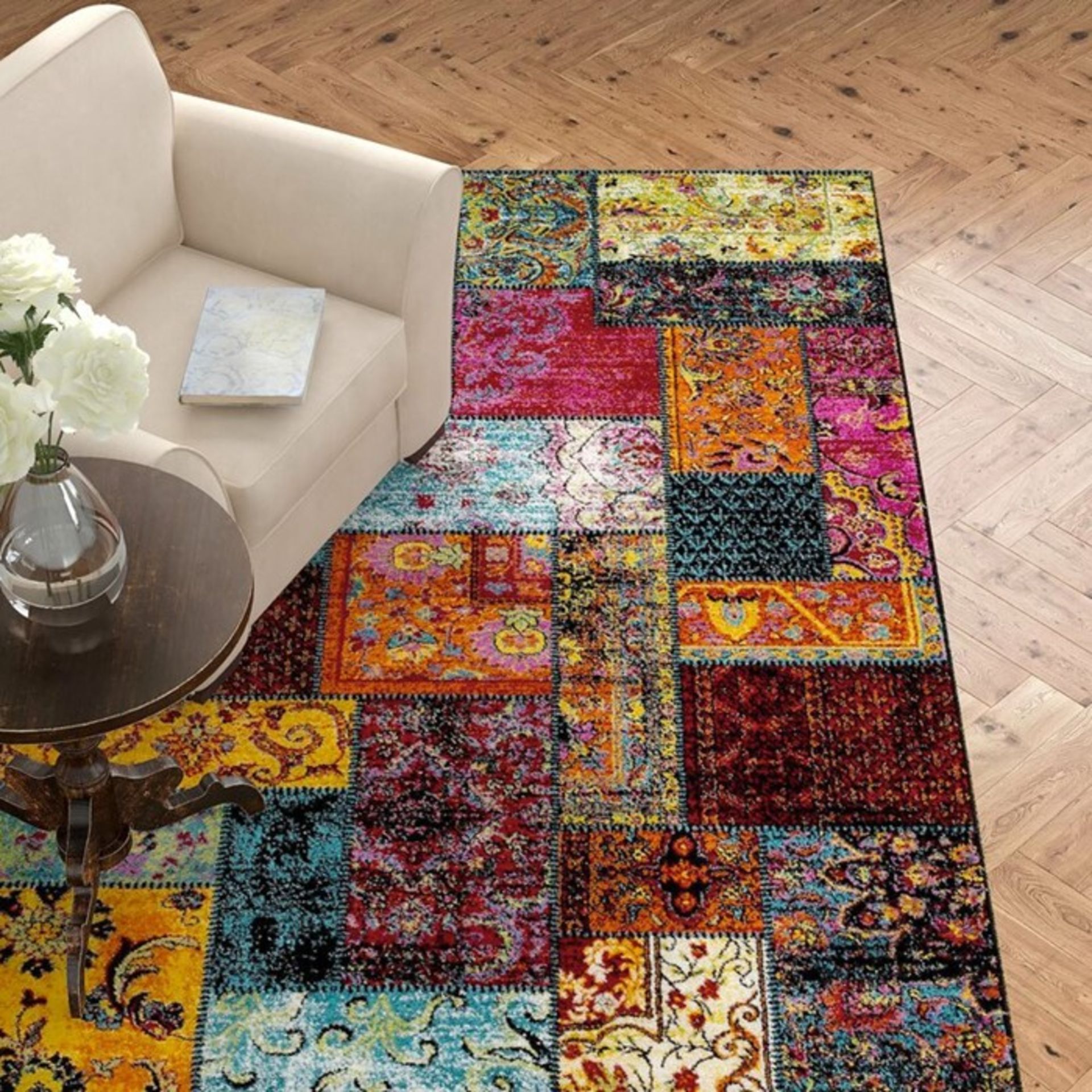 Latitude Vive, Jeanne Shag Red/Yellow Rug RRP £41.99 (BRBA8506 - 18699/30)