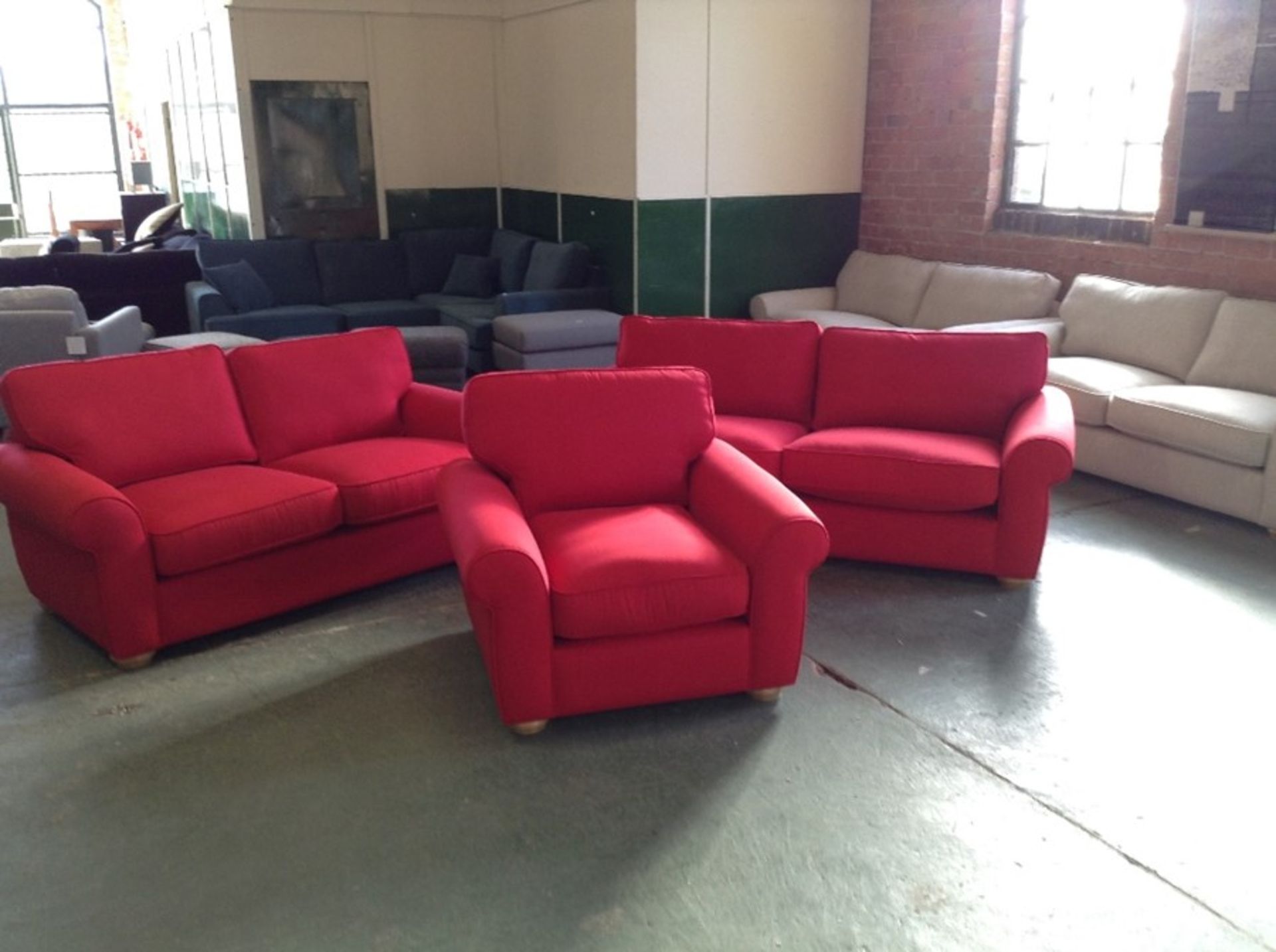 MADISON,LINARA RED 2.5 SEATER & 2 SEATER & CHAIR (