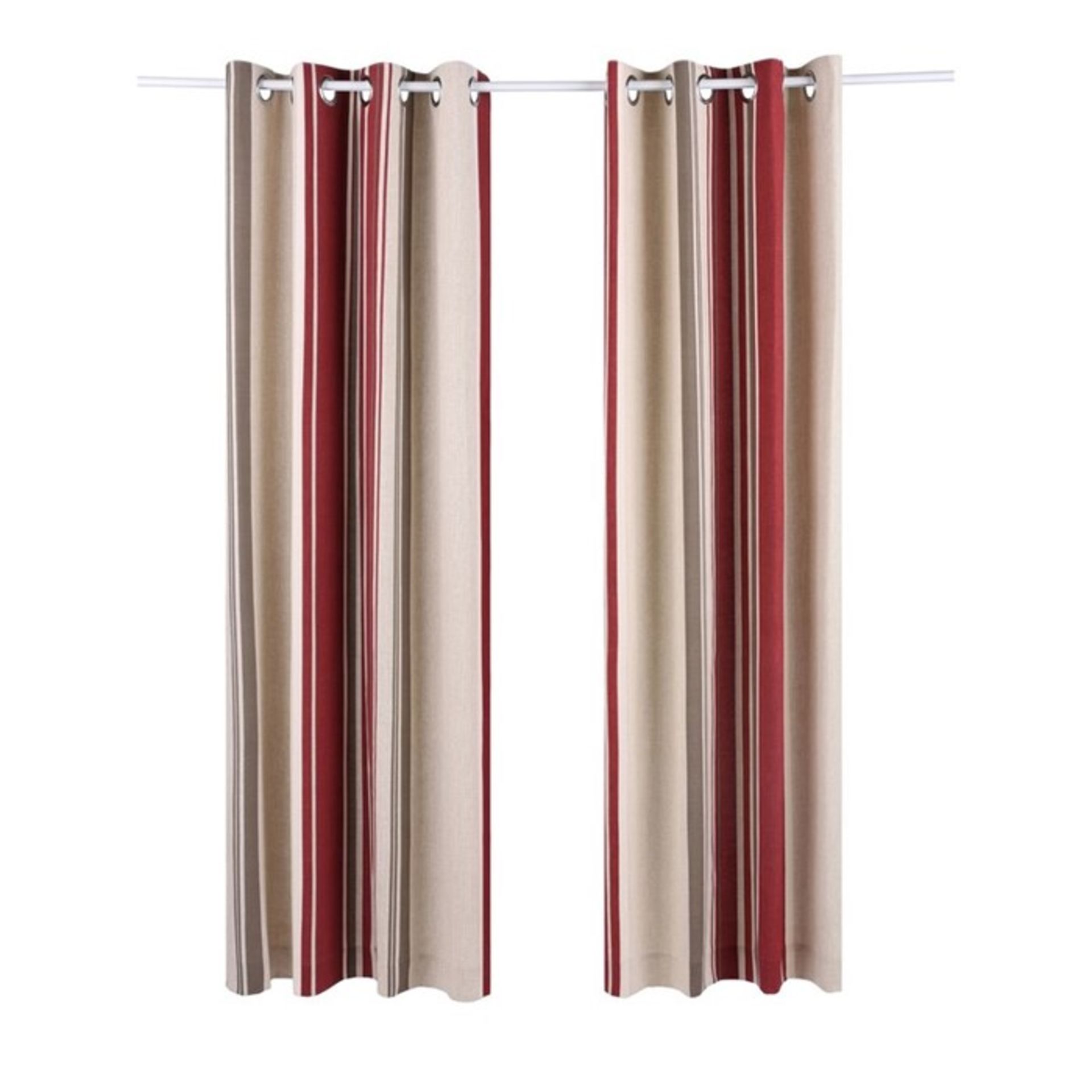 Zipcode Design, Katherine Eyelet Room Darkening Curtains (168X229CM)(RASBERRY/CREAM) - RRP £55.