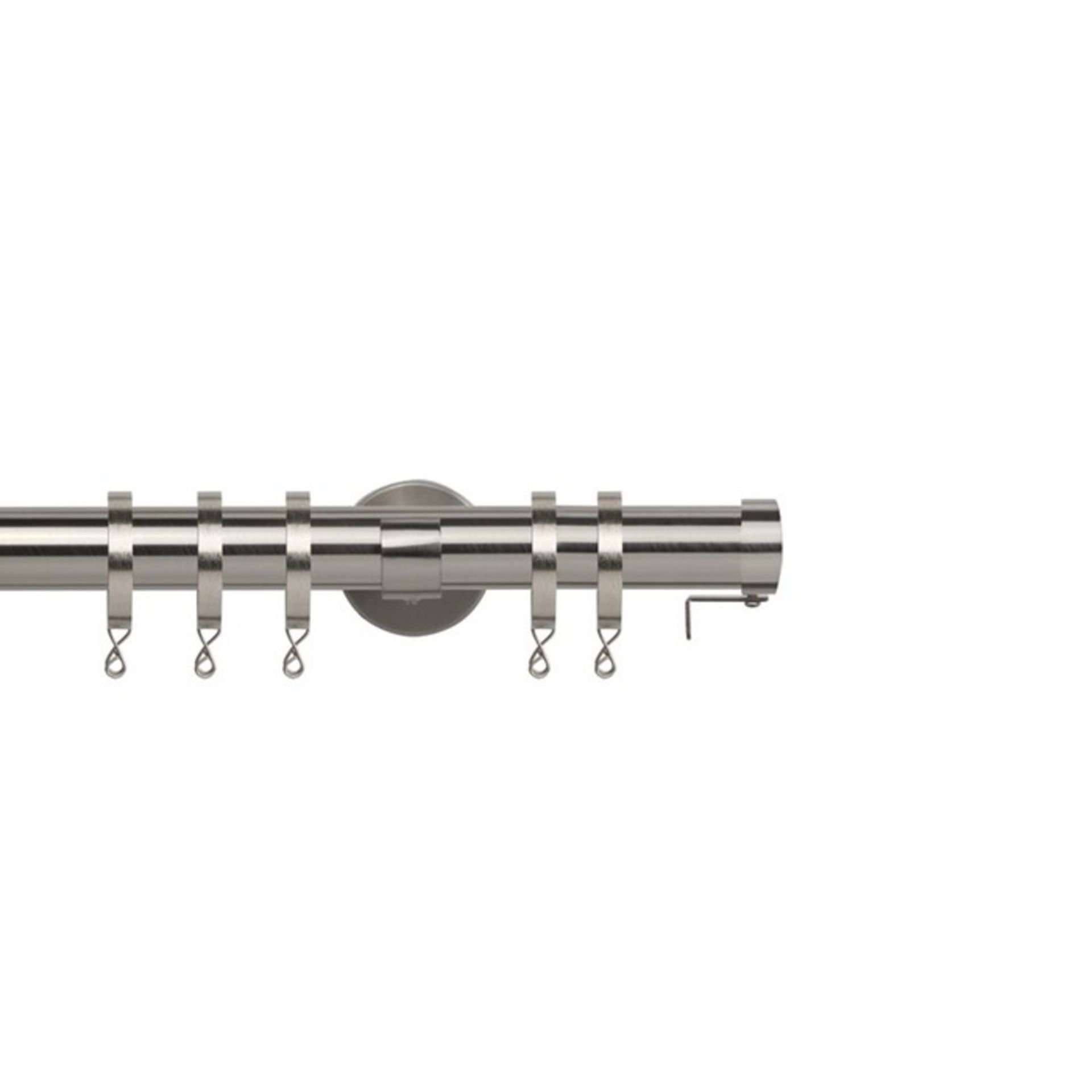 Symple Stuff, End Cap Curtain Pole Set (250CM)(SILVER) - RRP £39.99 (TCTI1094 - 19828/19) 3B