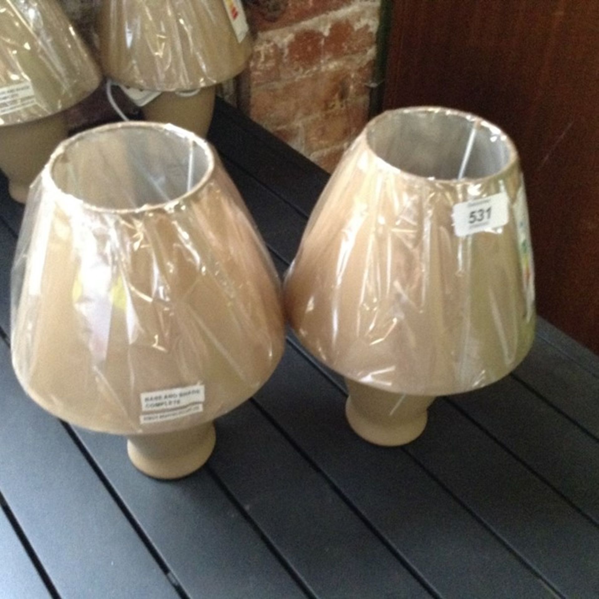 BEIGE PAIR OF LIGHTS