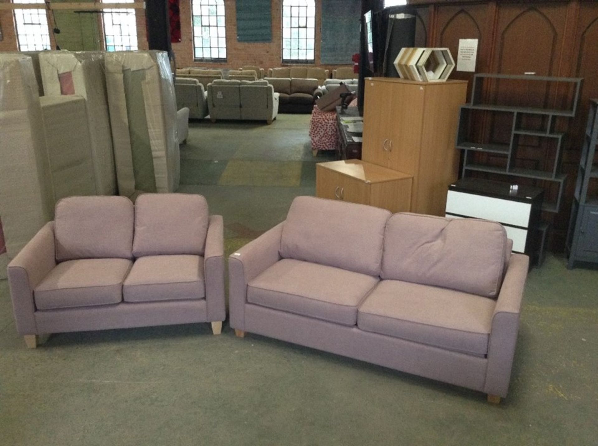 PORTIA Romario Heather 2 SEATER and Medium Sofabed