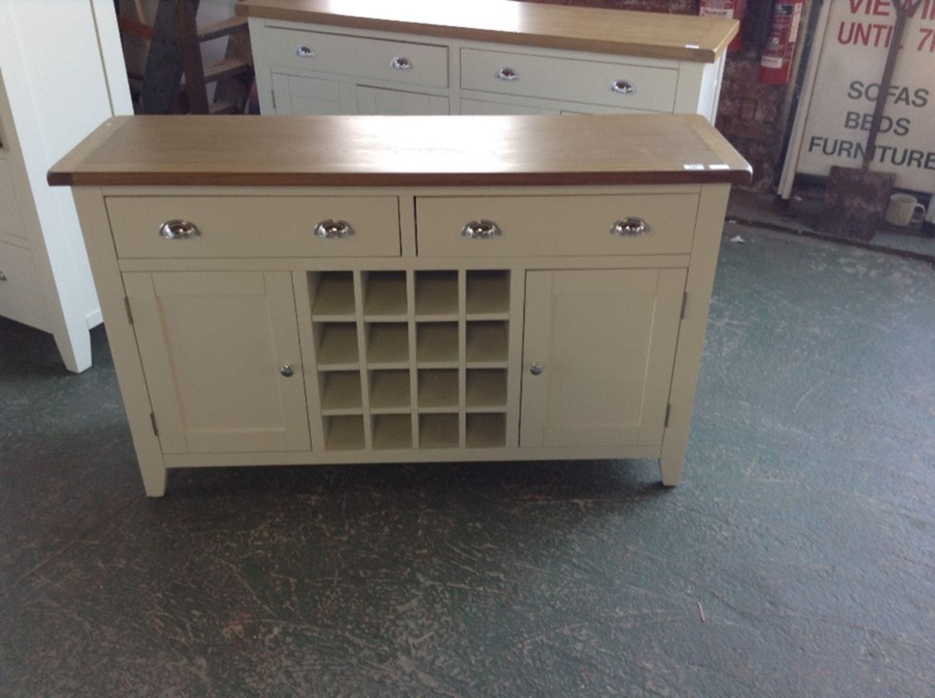 Chester White Painted Oak 2 Door Large Sideboard W