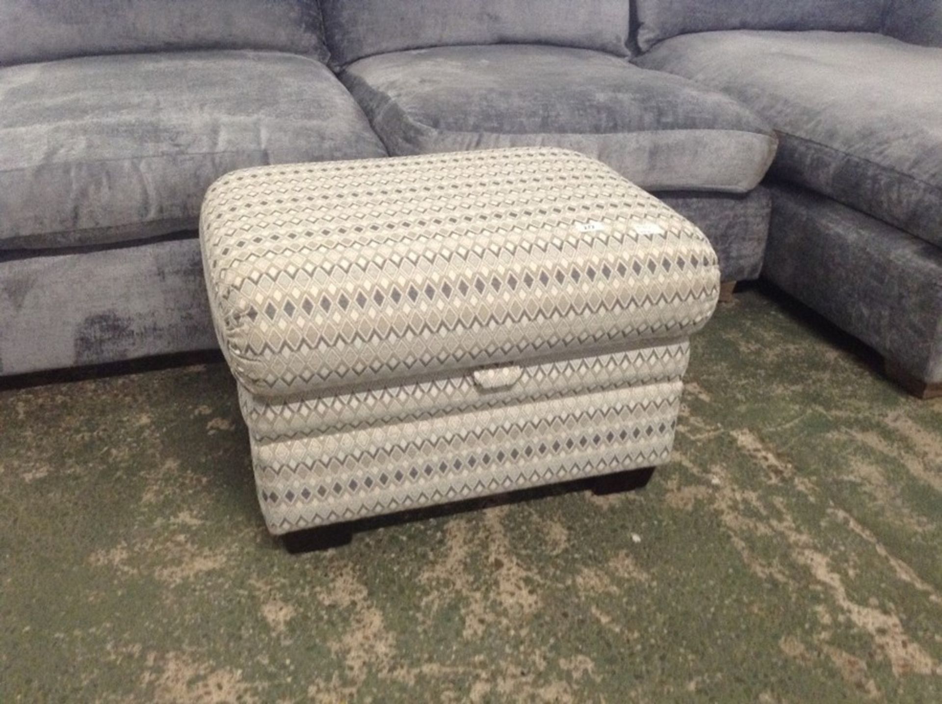 MULTI COLOURED PATTERN STORAGE FOOTSTOOL