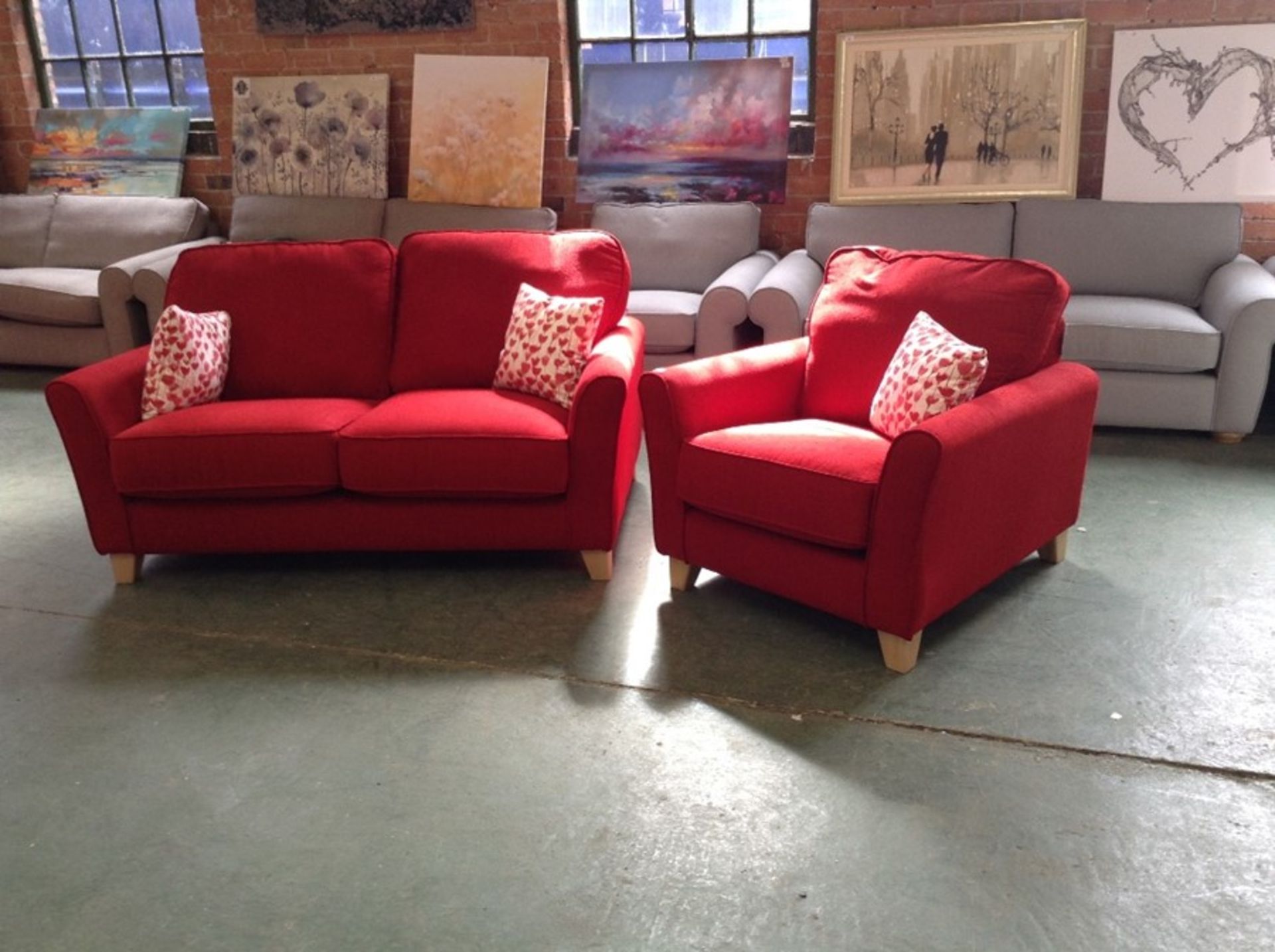 MELBOURNE CORSICA RED 2 SEATER SMALL AND CHAIR (SF