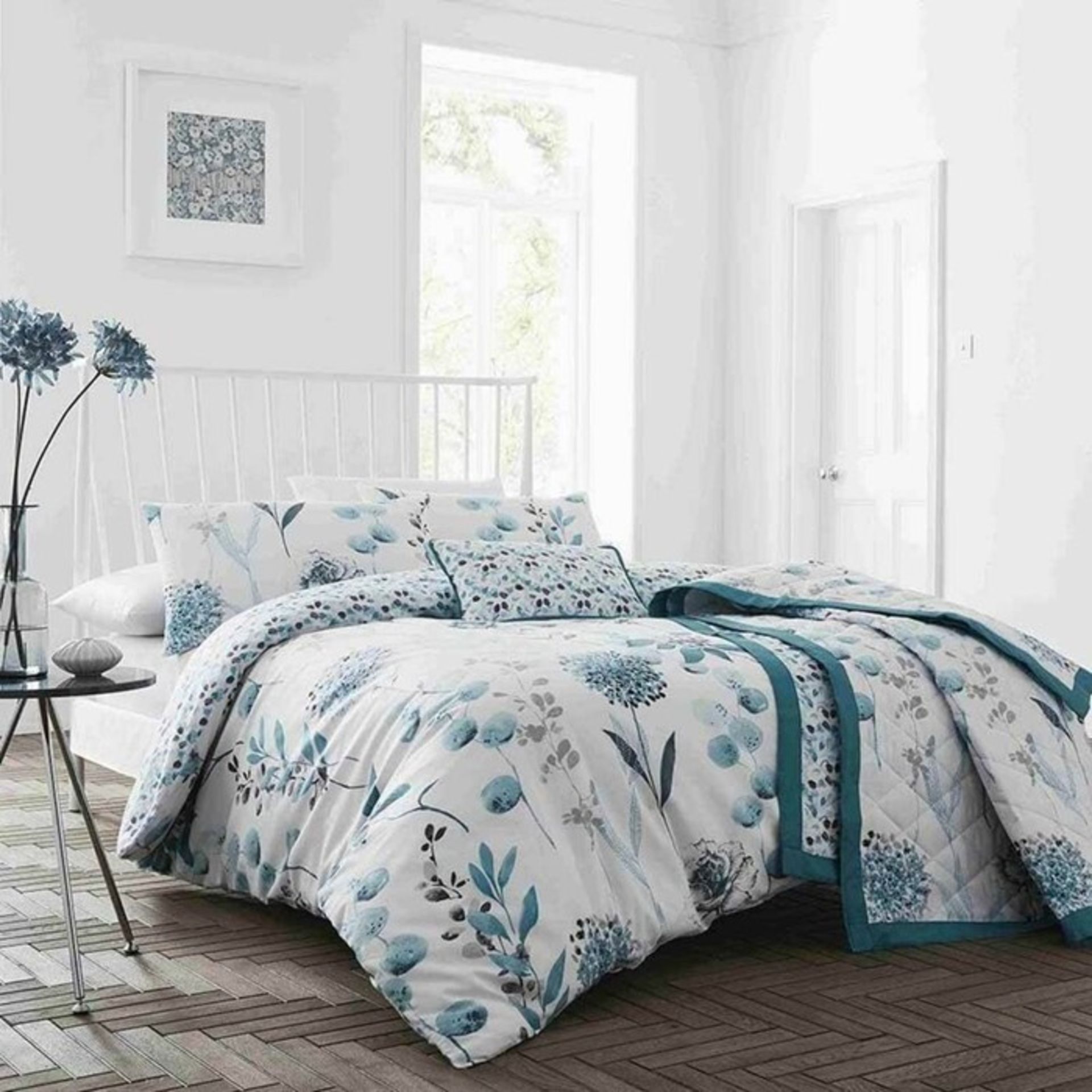 Lily Manor, Yair 200 TC Percale Duvet Cover Set (SINGLE)(TEAL) - RRP £17.99 (GCEA1026 - 19127/151)