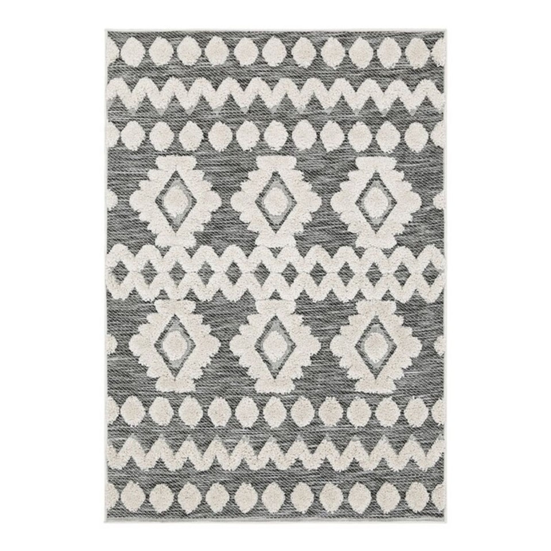 Well Woven,Bellagio Tribal Shag Chiara Grey Rug RRP - £108.99(H16053 - 8/17 -XBRB1026.41106242)