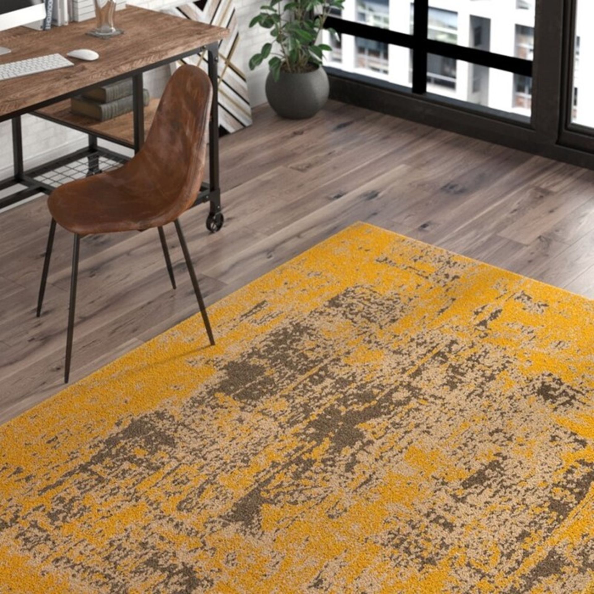 Williston Forge,Ace Yellow Rug RRP - £64.99 (H16053 - 11/13 -HAZM4401.21964842)