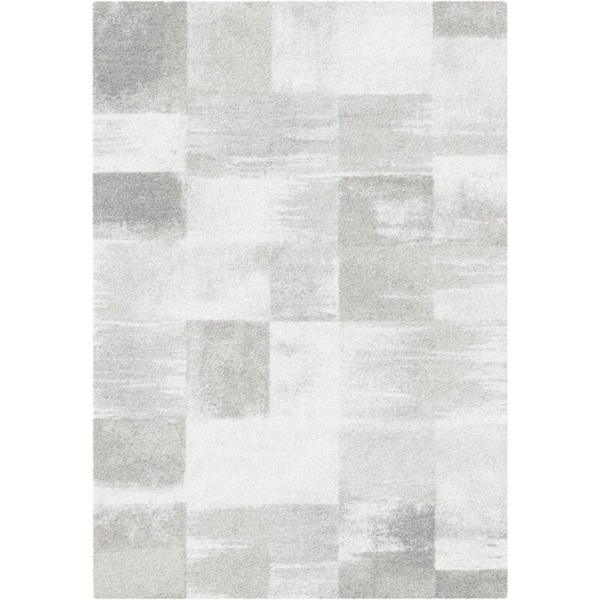 Williston Forge,Melodi High Pile Fading Blocks White/Grey Rug RRP - £62 (H16053 - 11/16 -HOKD4650.