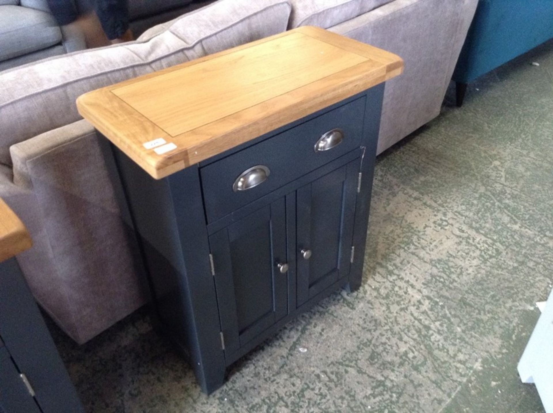 Hampshire Blue Painted Oak 2 Door Mini Sideboard (KEL P30-73-CH-22A)