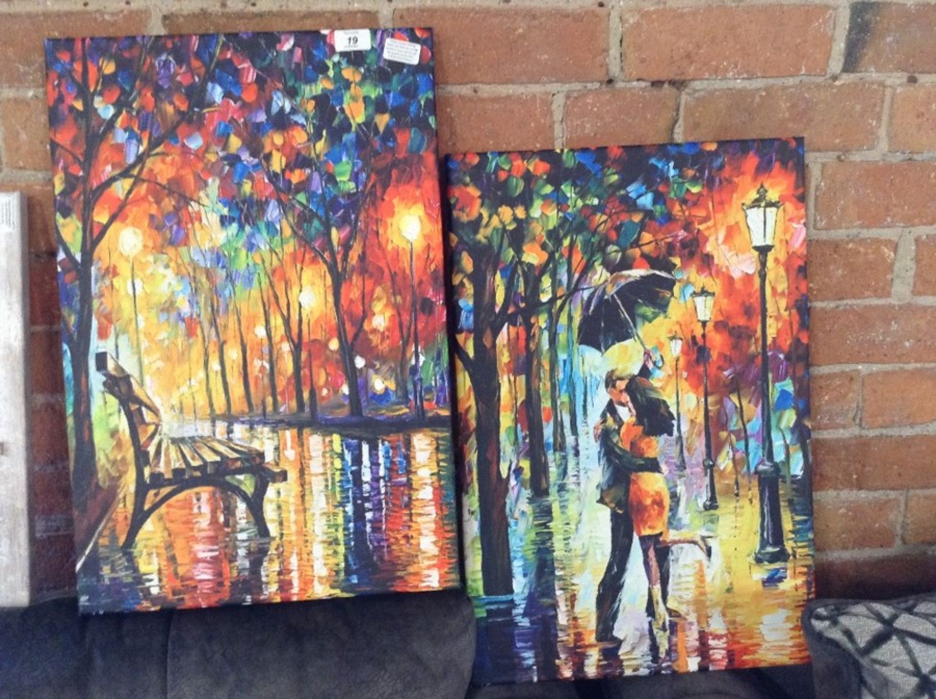 Hokku Designs,Dance Under the Rain by Leonid Afremov Painting Print on Wrapped Canvas RRP -£28.99 (