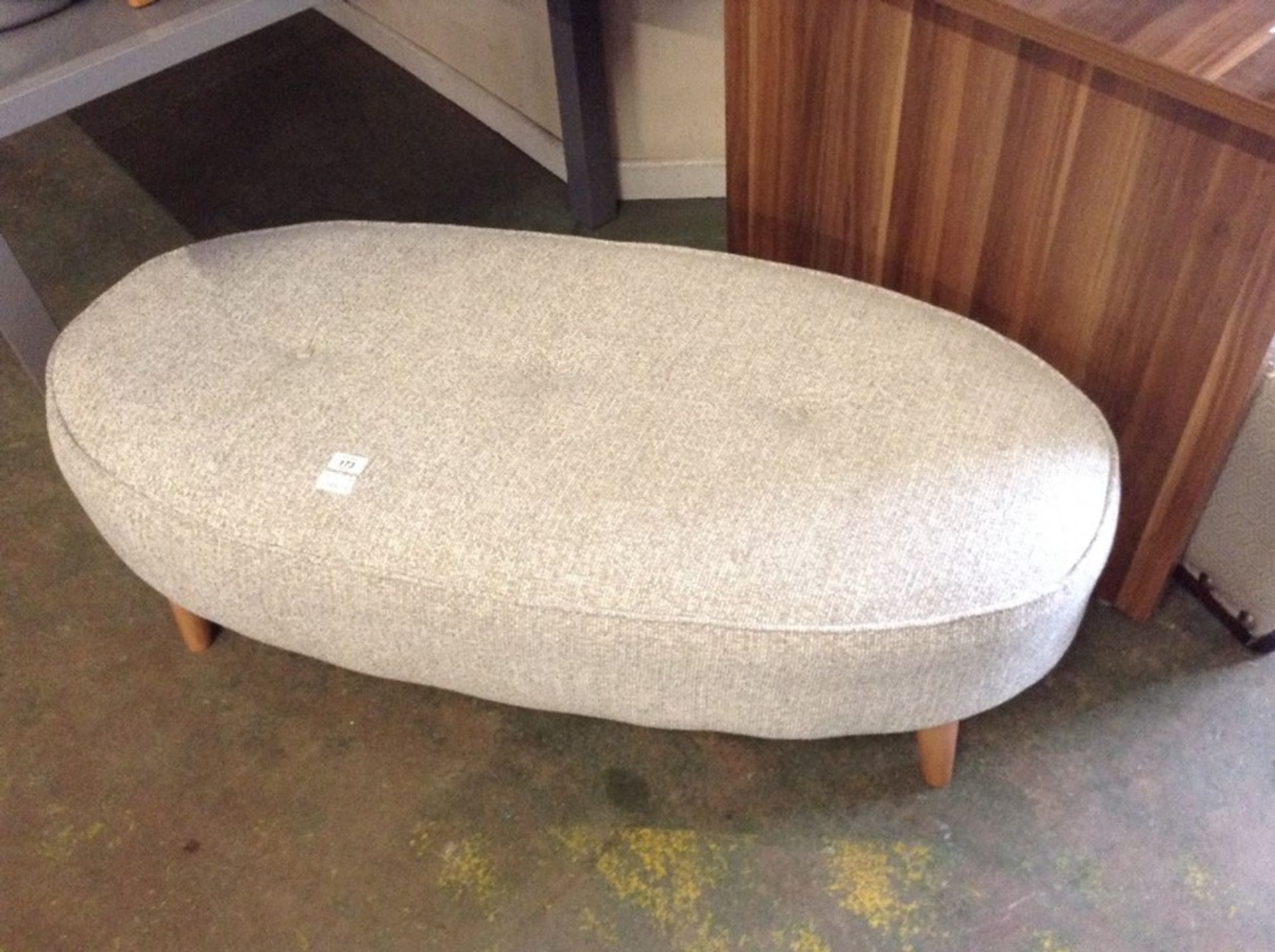 GREY PATTERN LARGE OVAL FOOTSTOOL (HH11 671876-26)
