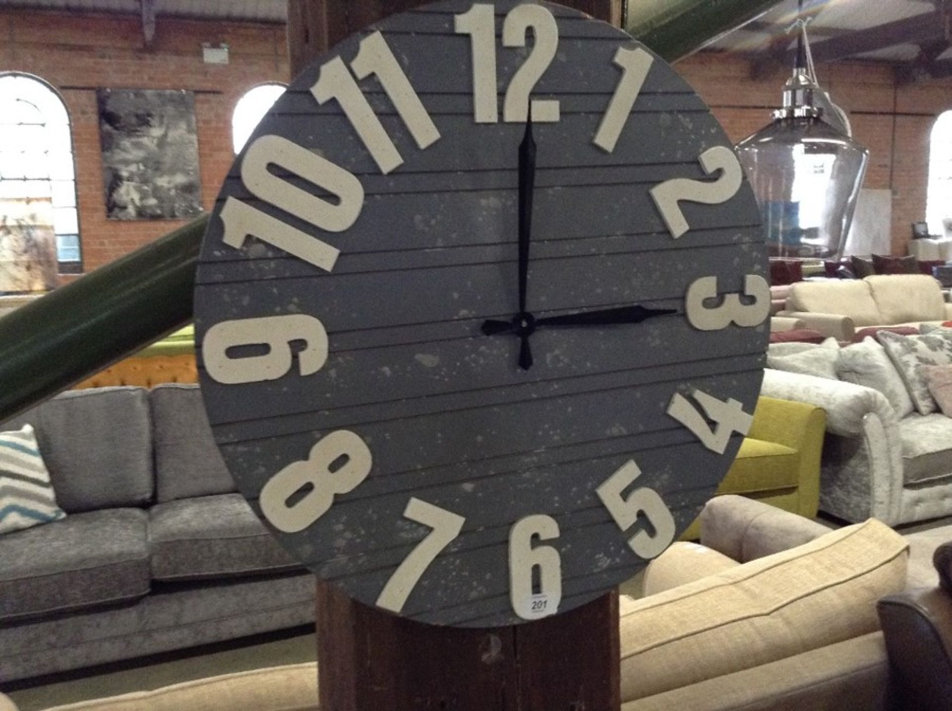 GREY PAINTED CLOCK