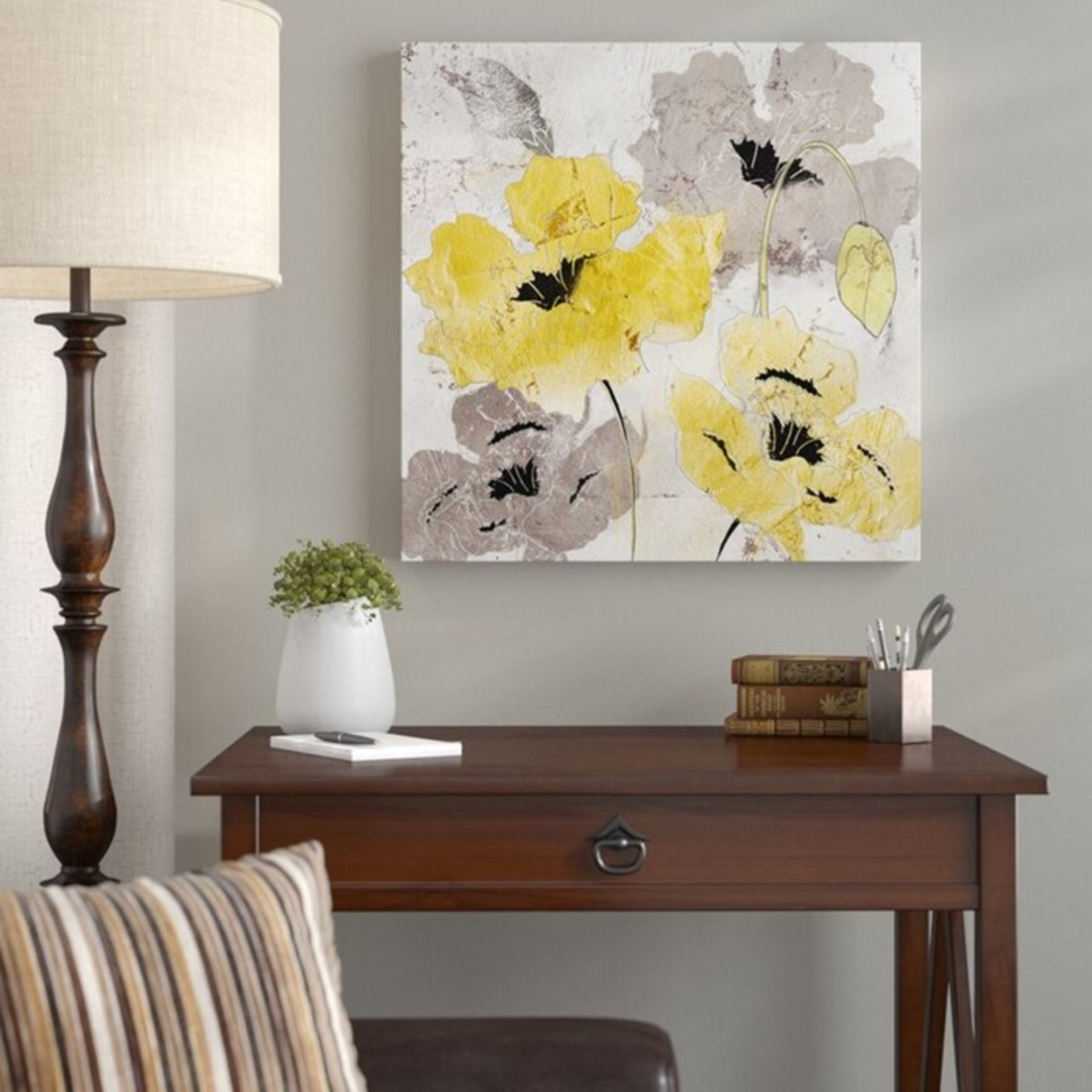 East Urban Home, Poppies' by Tre Sorelle Studios Watercolour Painting Print on Wrapped Canvas in