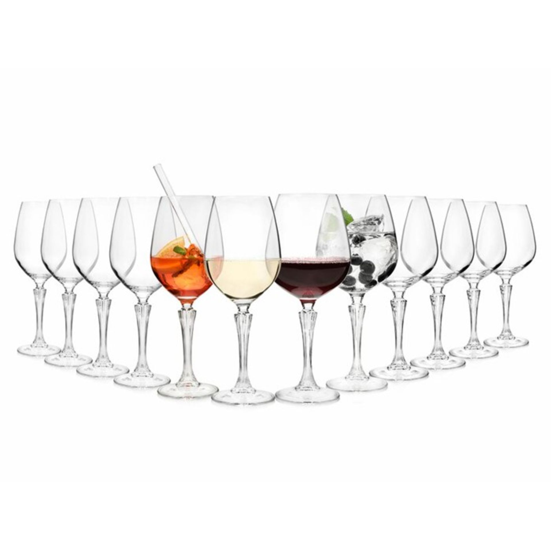 Sänger, Glamor Ceramic Stemmed White Glass (6X RED WINE GLASS. 6X WHITE WINE GLASS) - RRP £34.99 (