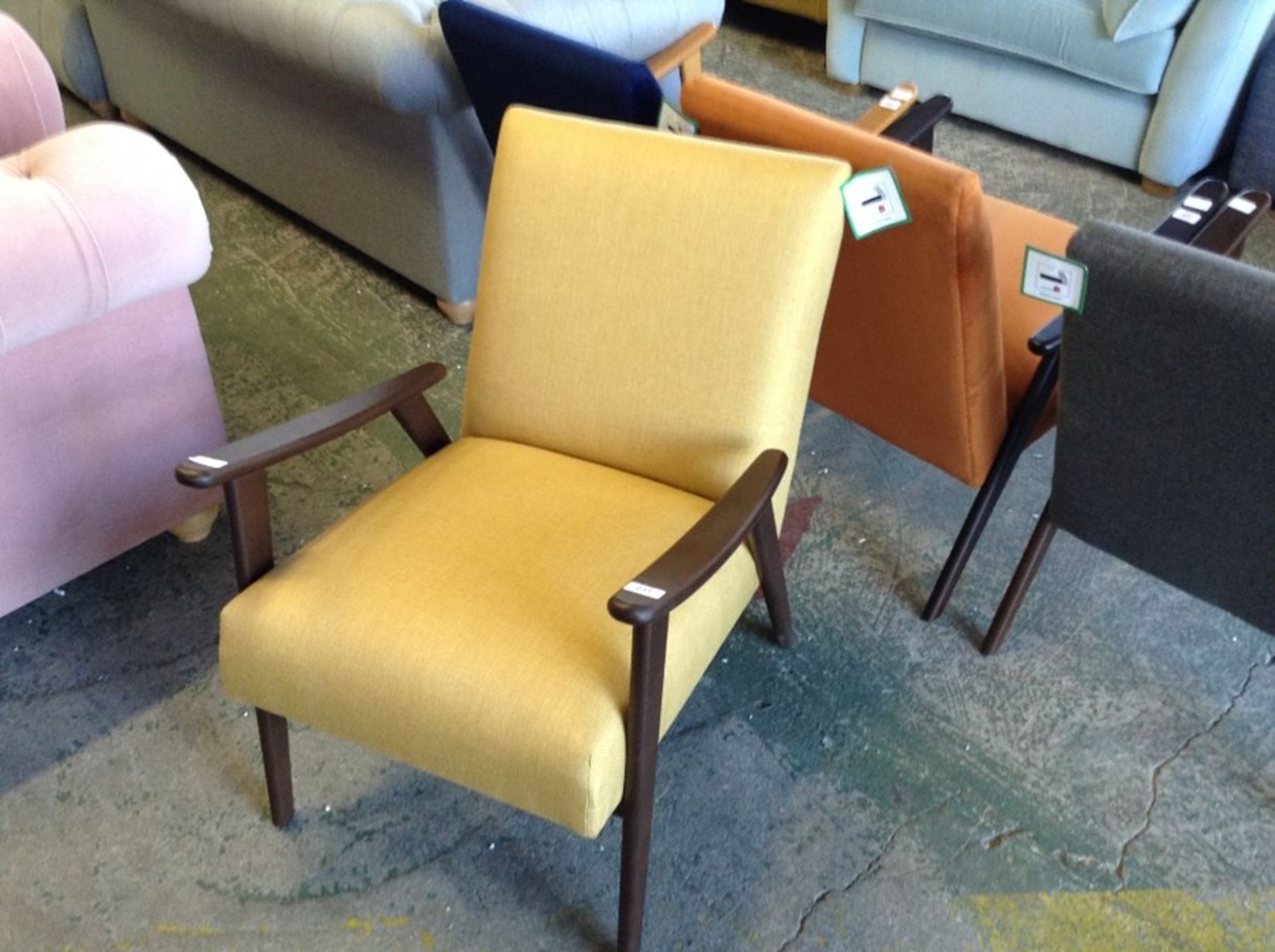 KEMPTON TWEEDY WEAVE YELLOW CHAIR (SFL1070-10401)