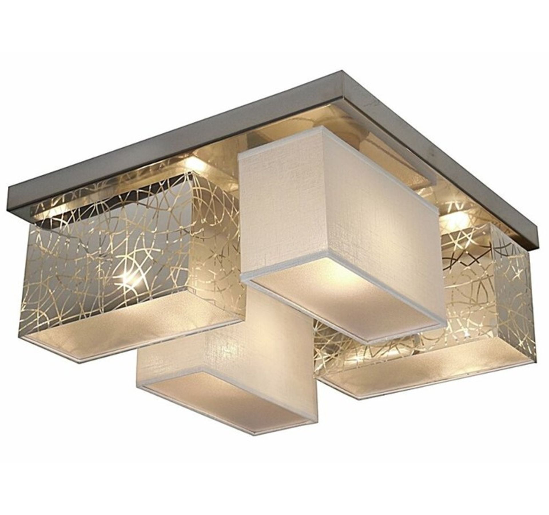 17 Stories, Pascoe 4-Light Semi Flush Mount (SILVER/GRAPHITE) - RRP £131.99 (XBRN1017 - 15792/24)