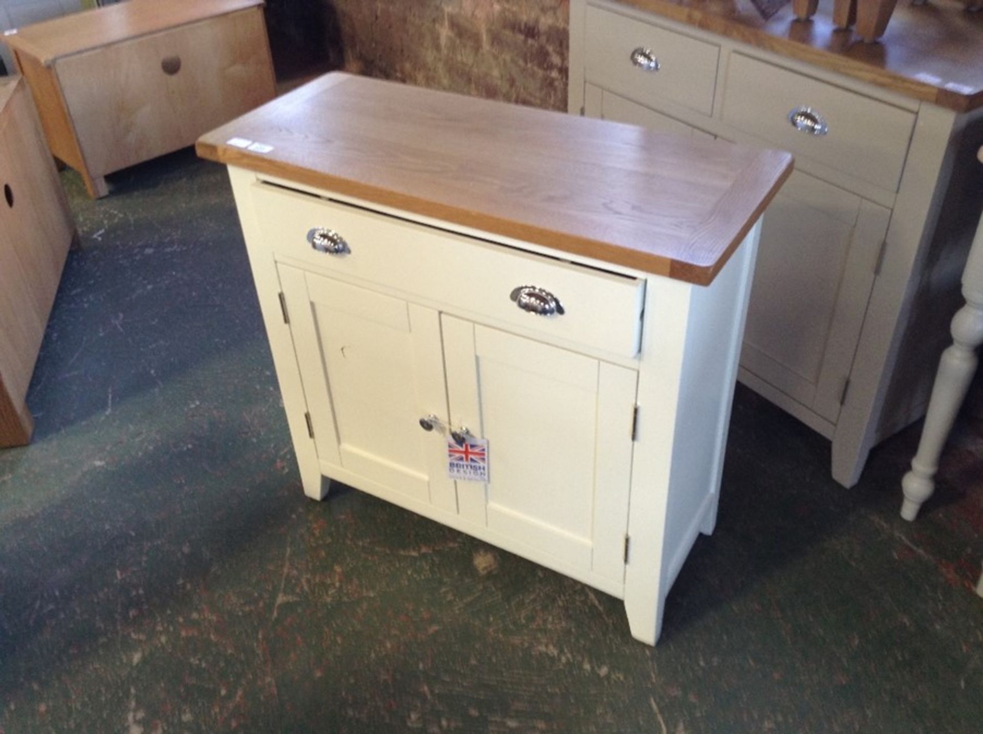 Chester White Painted Oak 2 Door Small Sideboard (