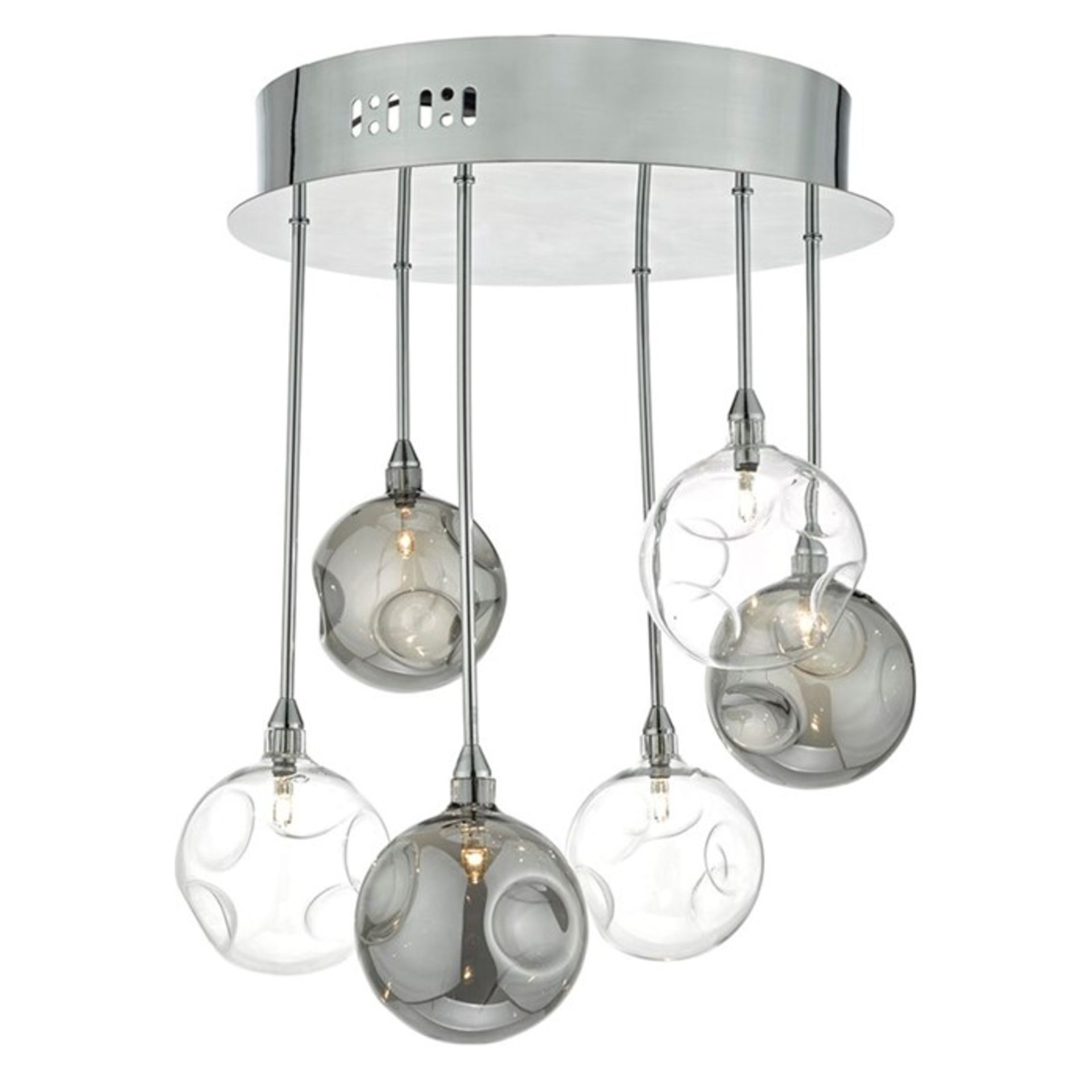 Dar Lighting, Quinn 6-Light Cluster Pendant (POLISHED CHROME) - RRP £108.99 (DLI8090 - 13009/21) 6D